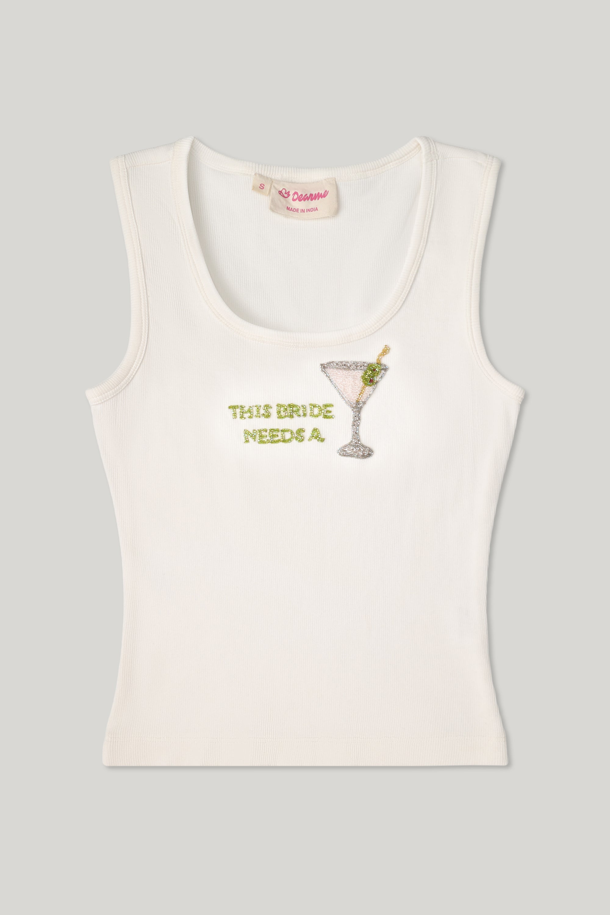 The Bride Needs a Martini Beaded Tank Top