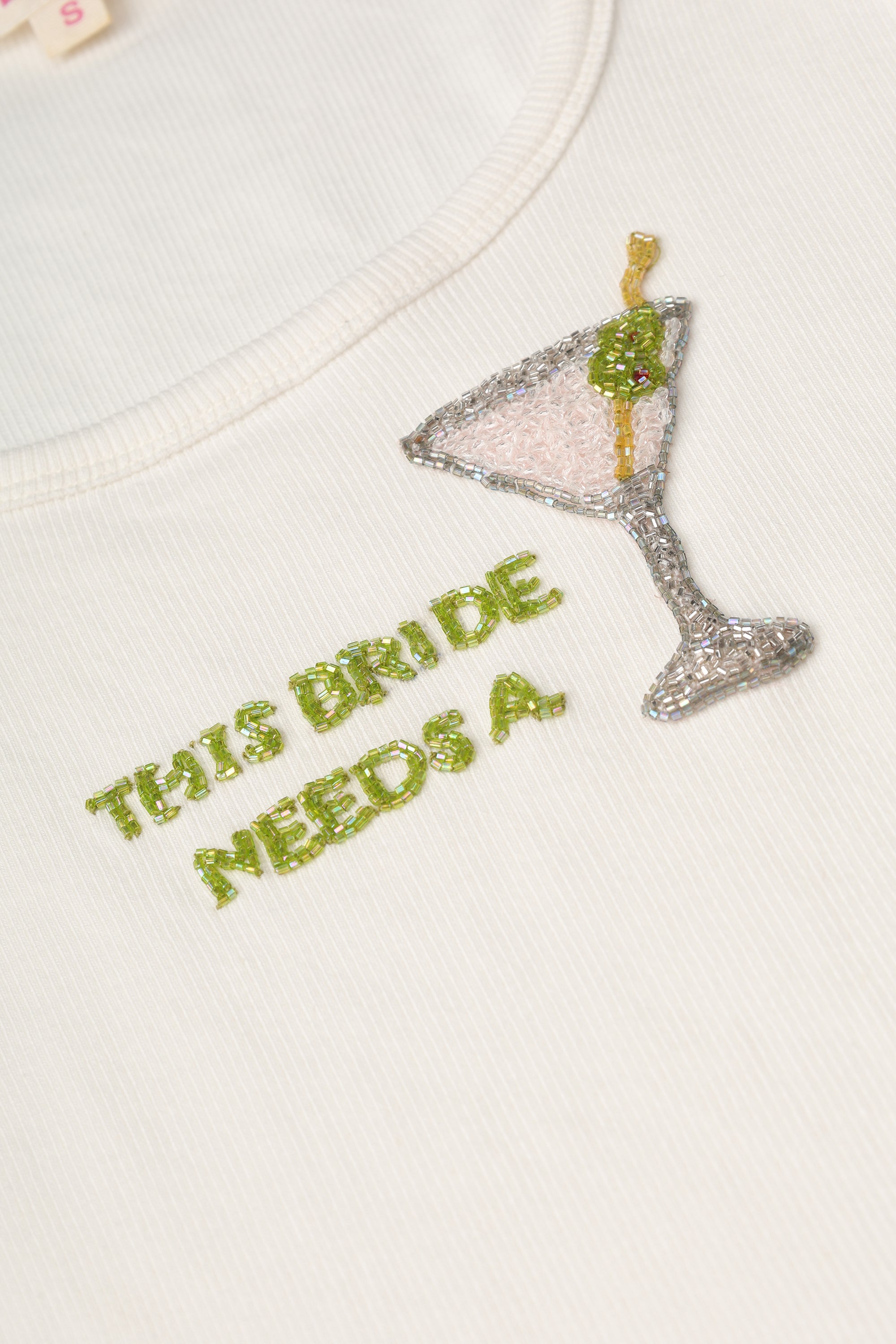 The Bride Needs a Martini Beaded Tank Top