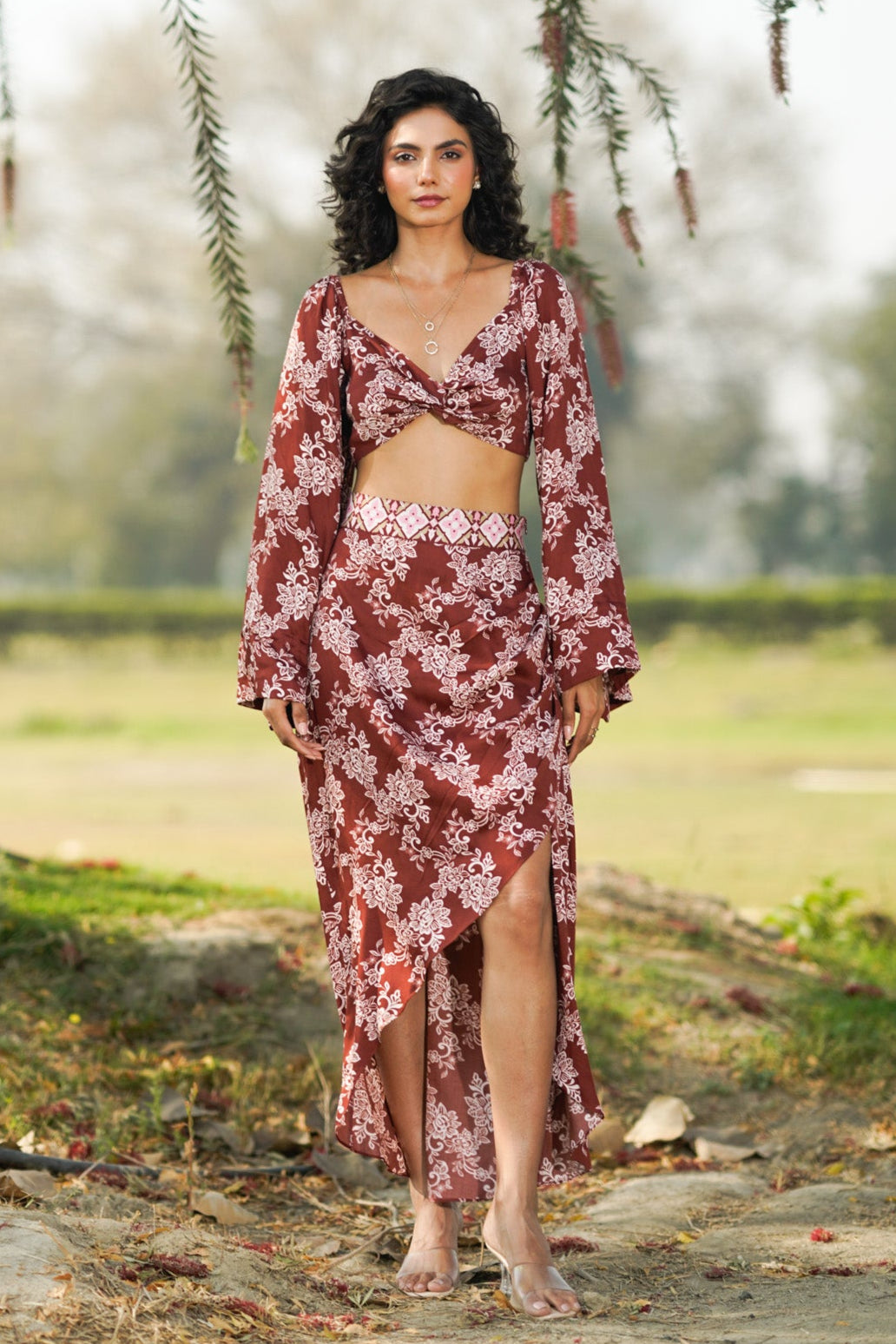 Mocha Top and Skirt Co-ord