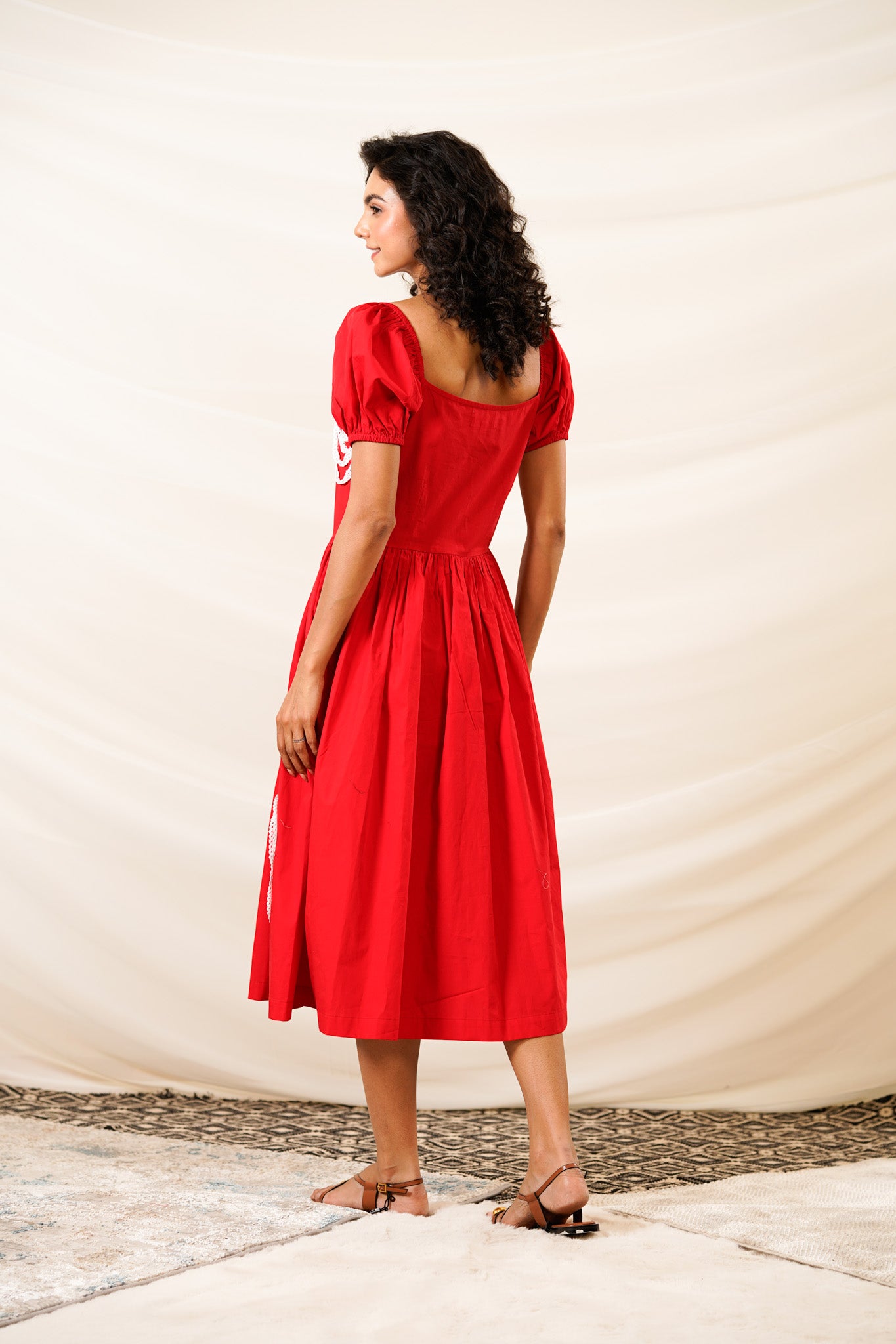 Scarlet Blossom Dress (With Sleeve)
