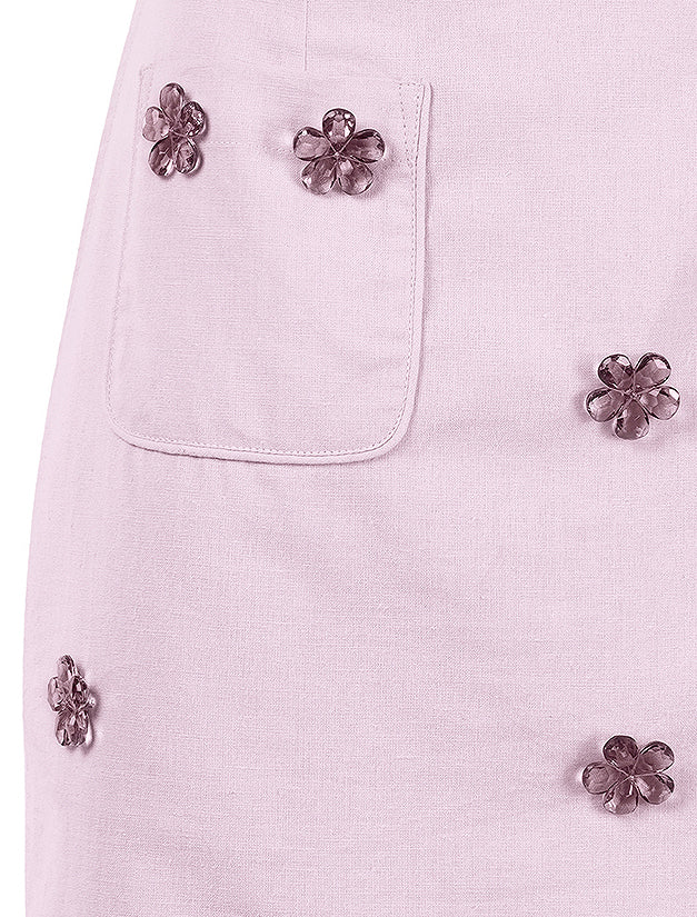 Hand Embroidered Blossom Gem Skirt