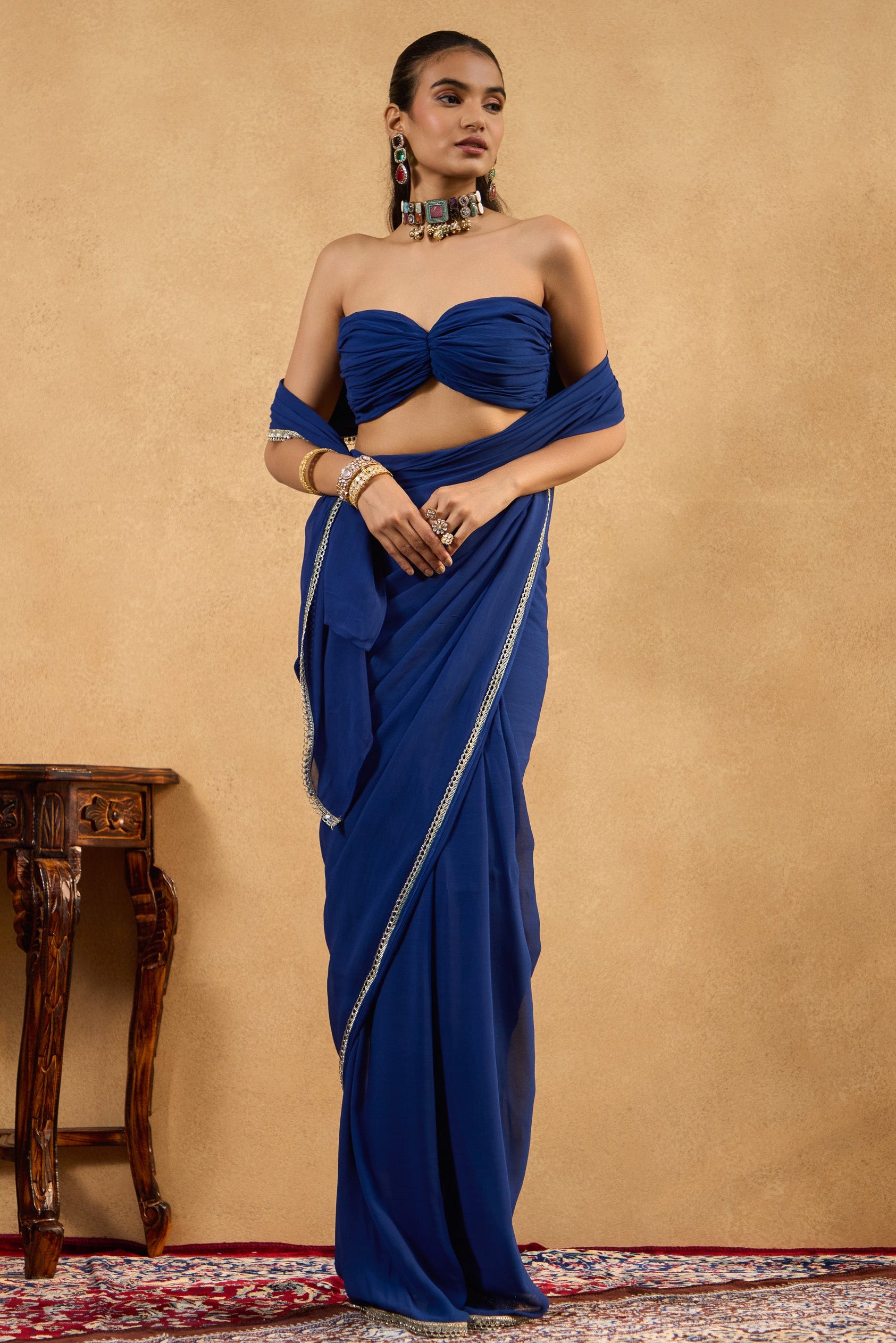 Noor Sapphire Drape Saree