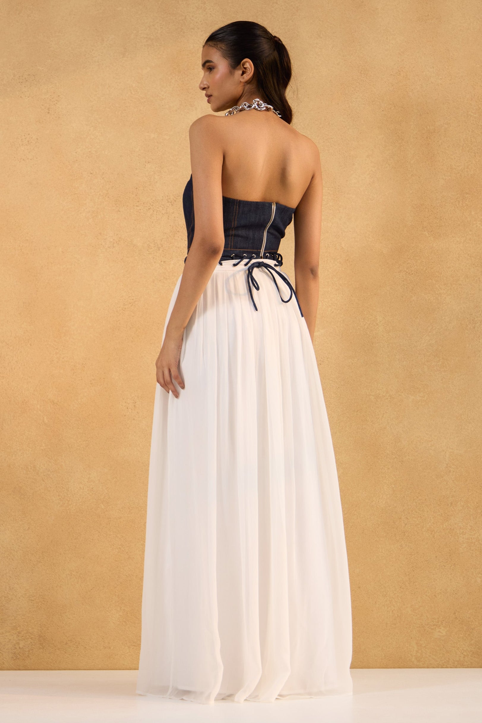 Denim Cloud Strapless Dress