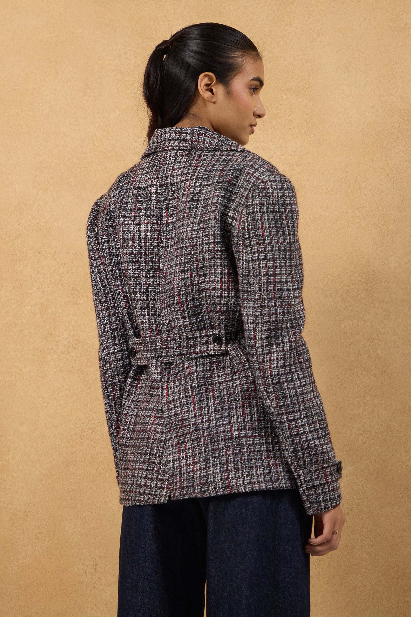 Midnight Tweed Structured Jacket