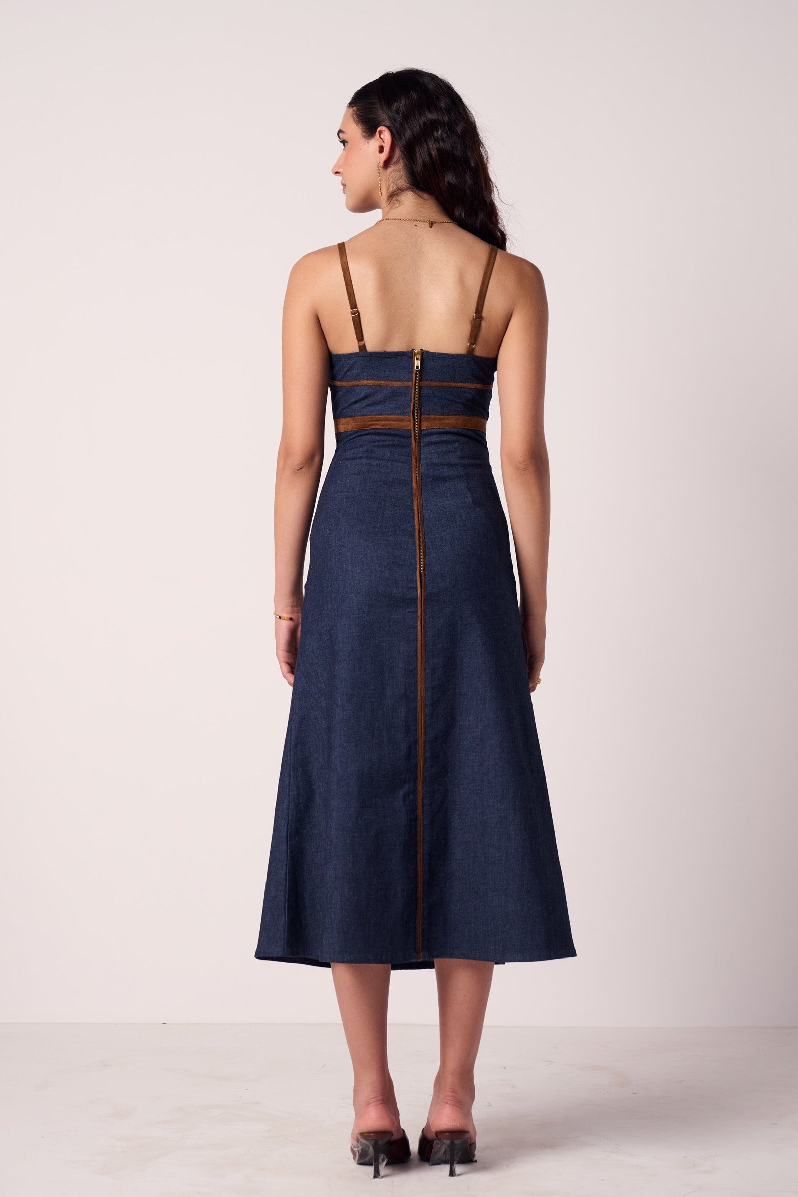 Sierra Buckle Midi Denim Dress