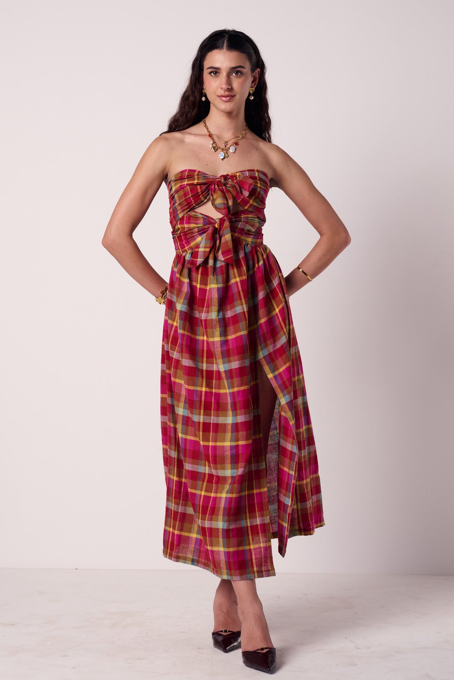 Sangria Plaid Dress