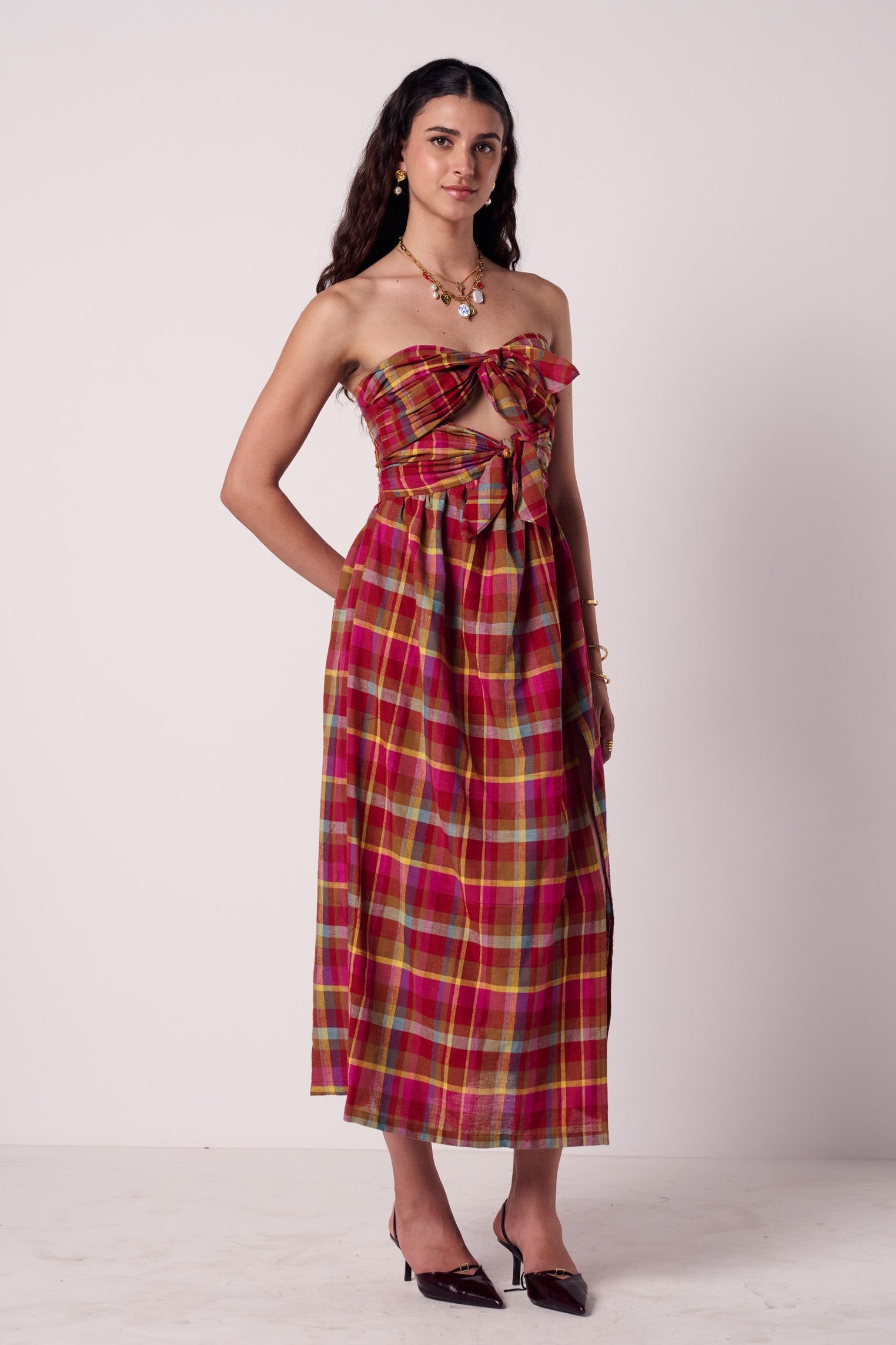 Sangria Plaid Dress