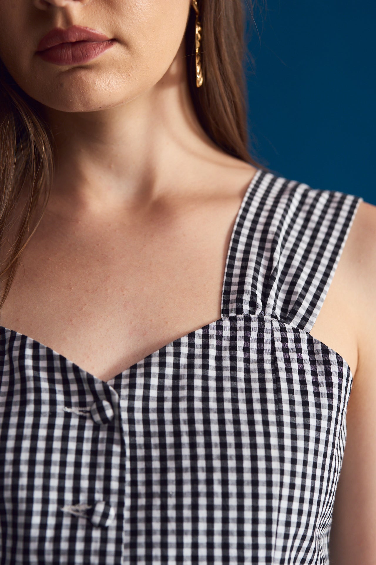 Vivienne Gingham Corset-Style Top