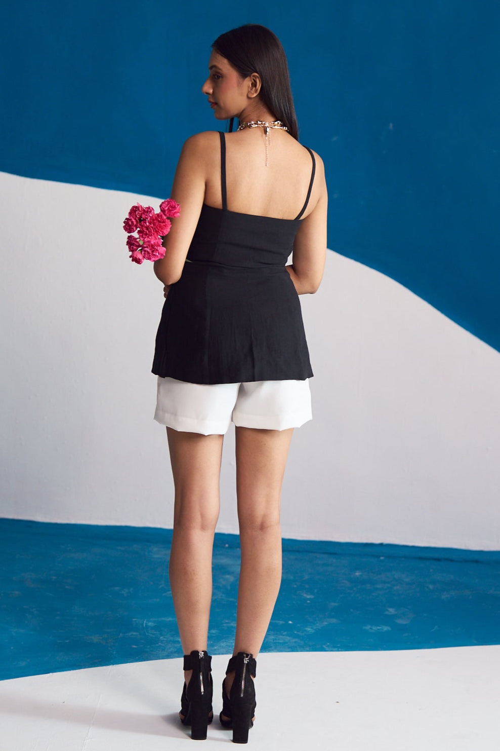 Noir Linen Corset Top