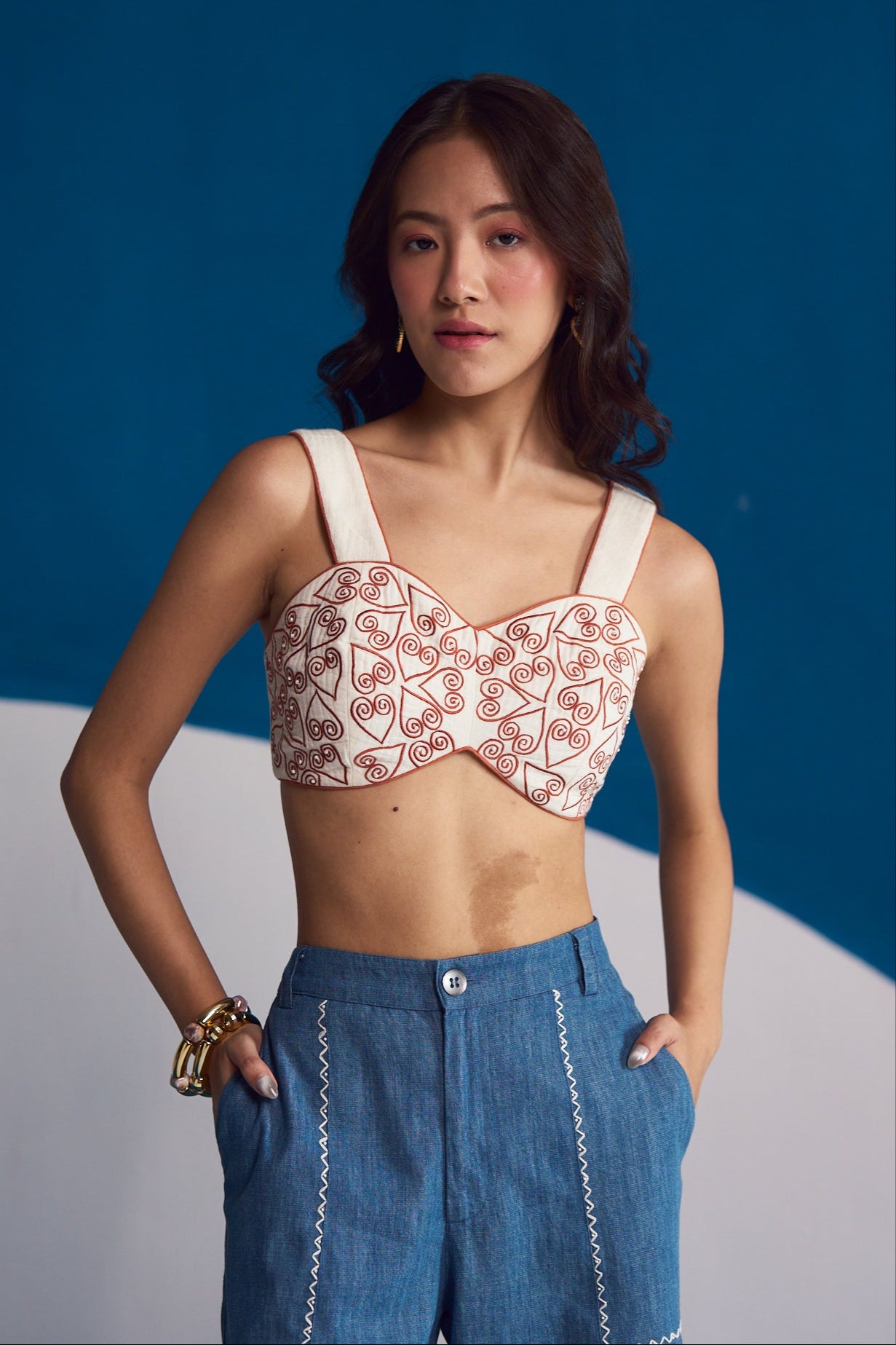 Sahara Embroidered Sweetheart Bralette