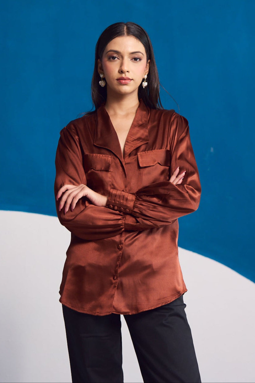 Auburn Luxe Satin Shirt