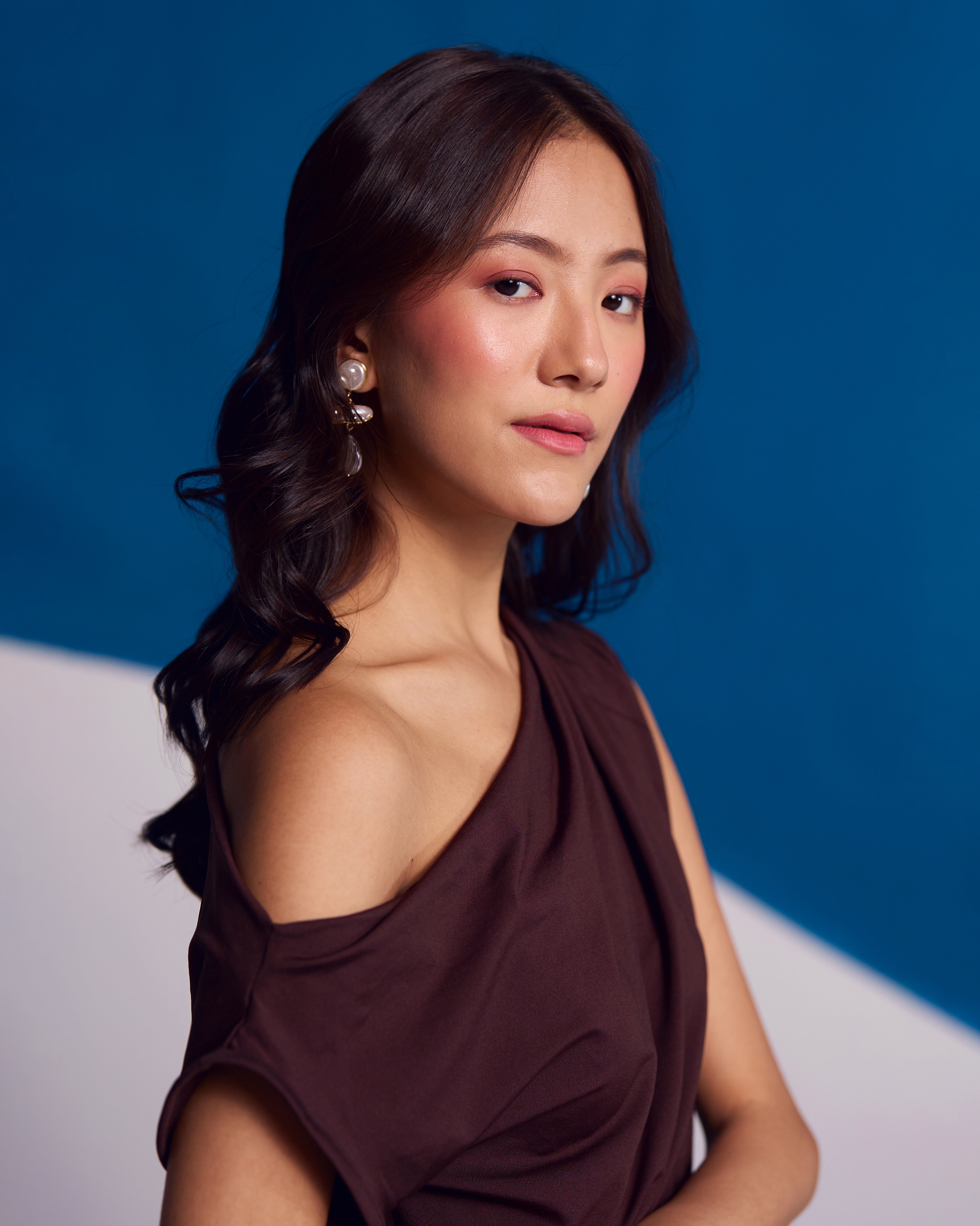 Espresso One-Shoulder Top