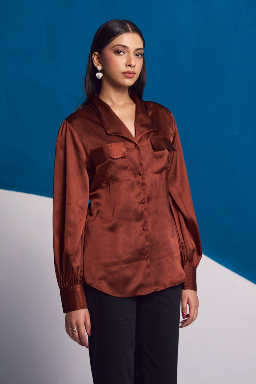 Auburn Luxe Satin Shirt