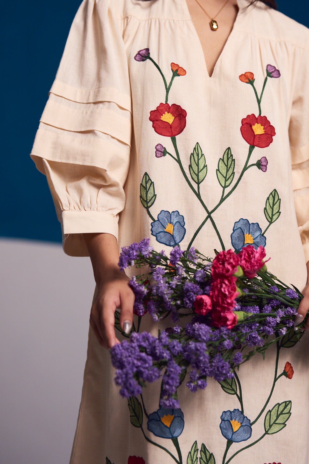 Verona Vines Embroidered Dress
