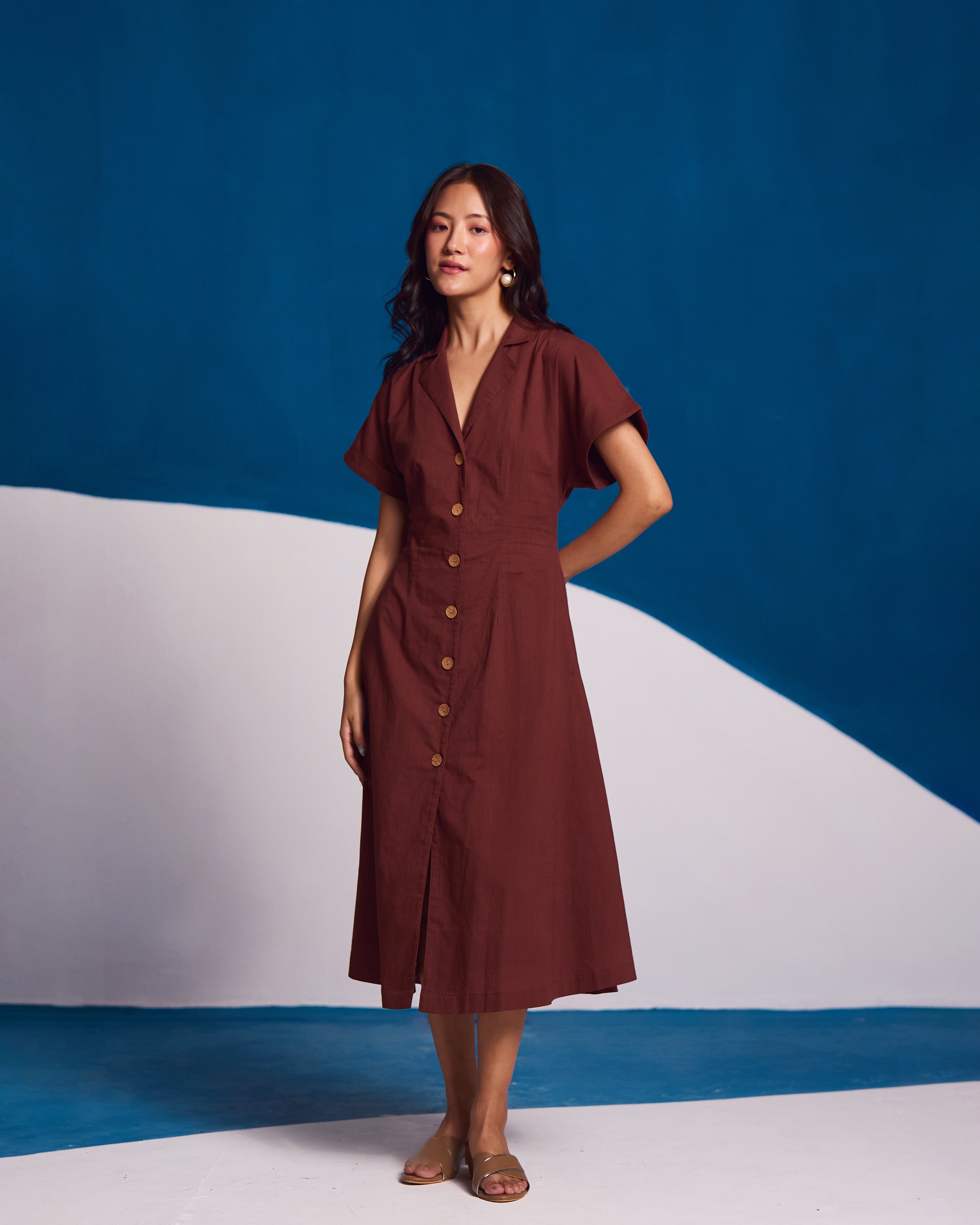 Malibu Mocha Linen Dress