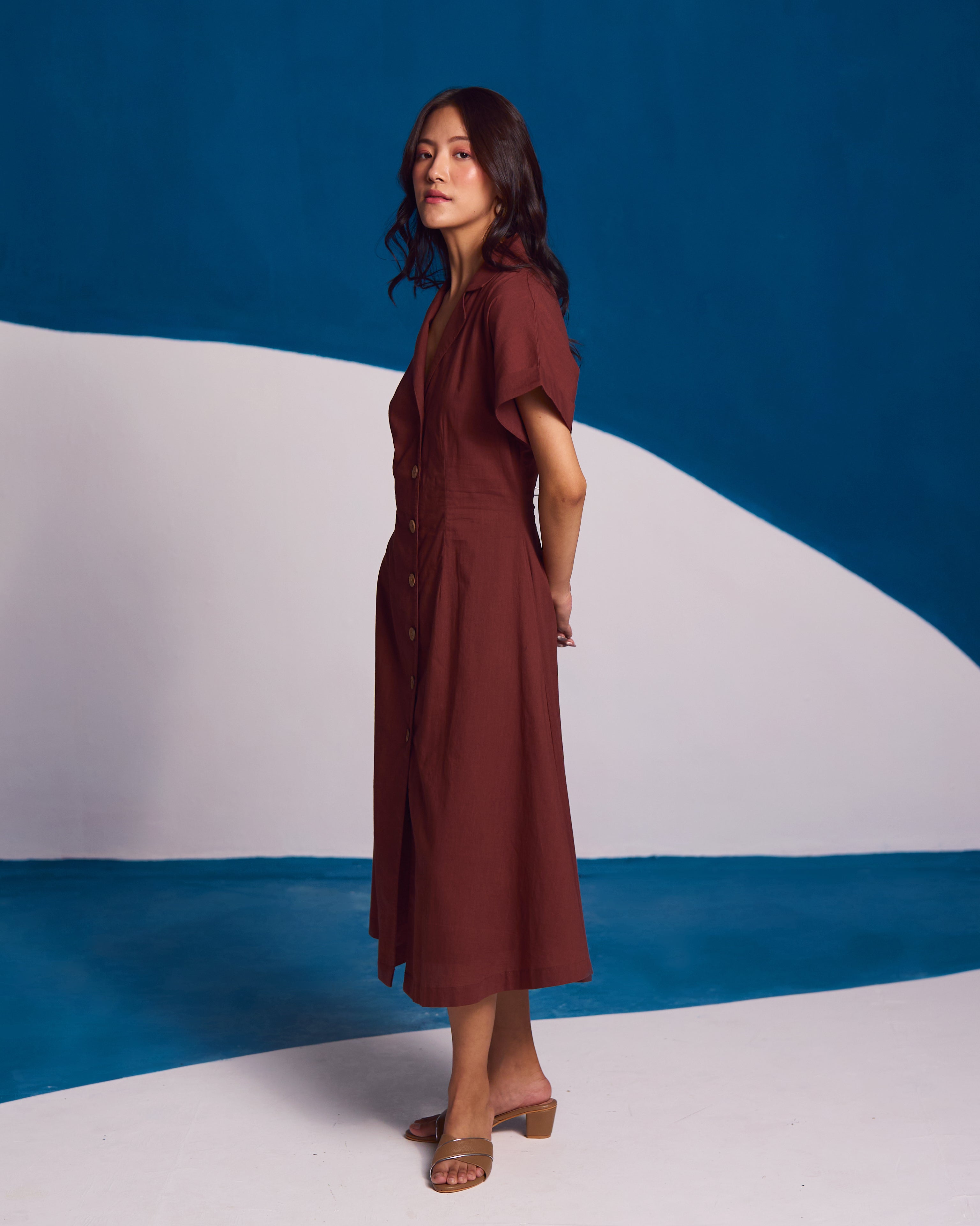 Malibu Mocha Linen Dress