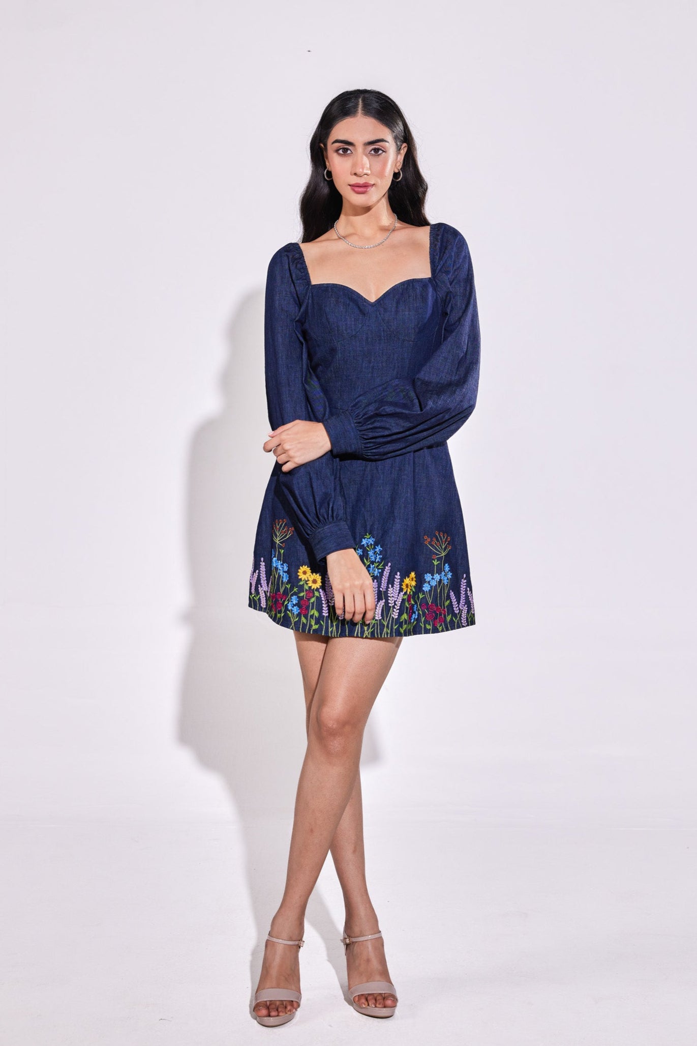 Denim Floral Dress
