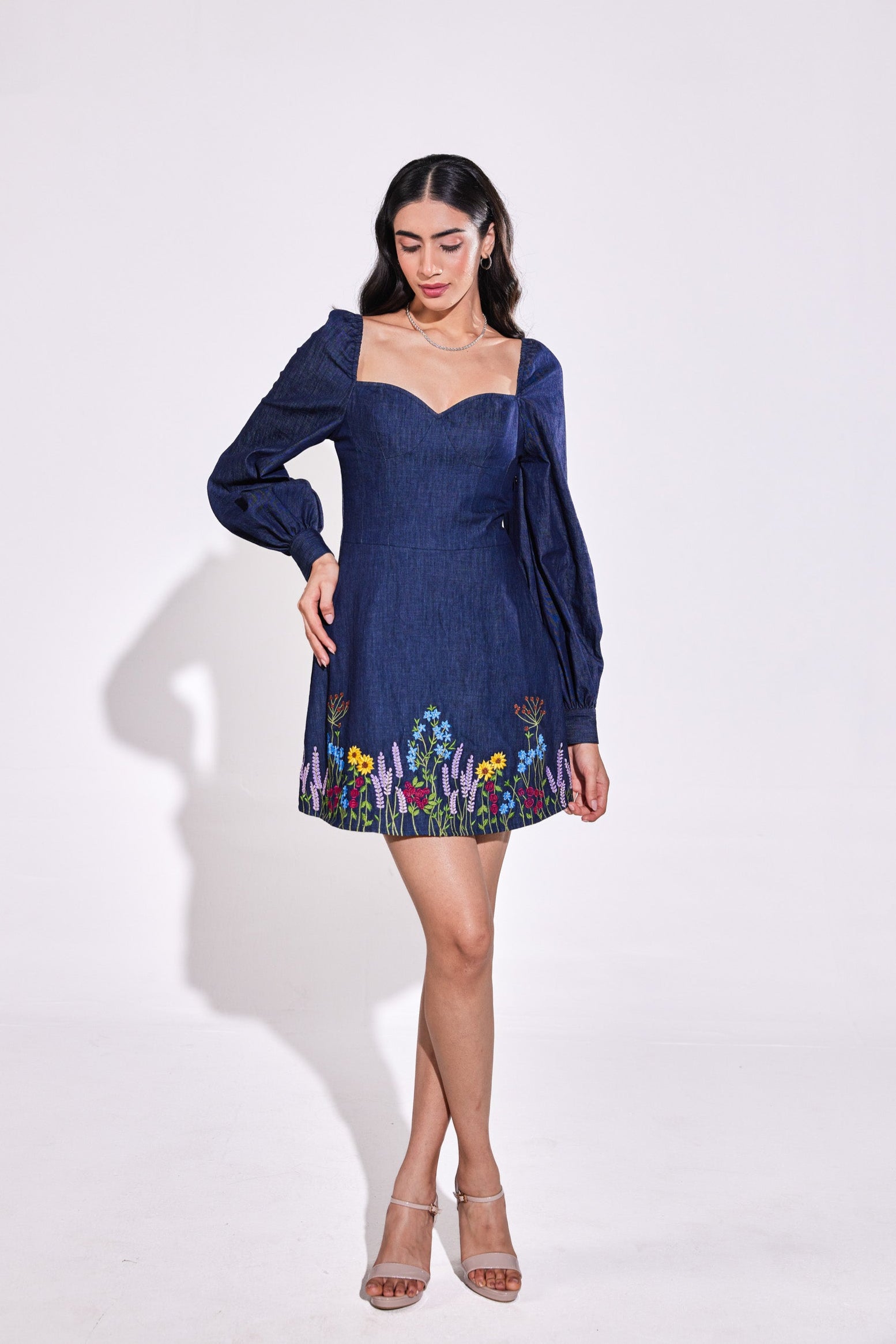 Denim Floral Dress