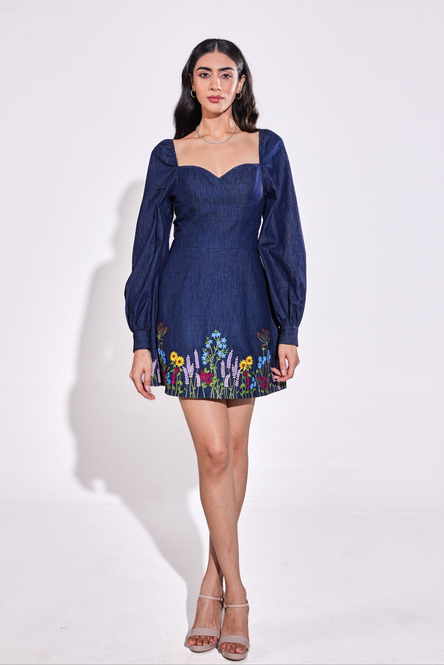 Denim Floral Dress