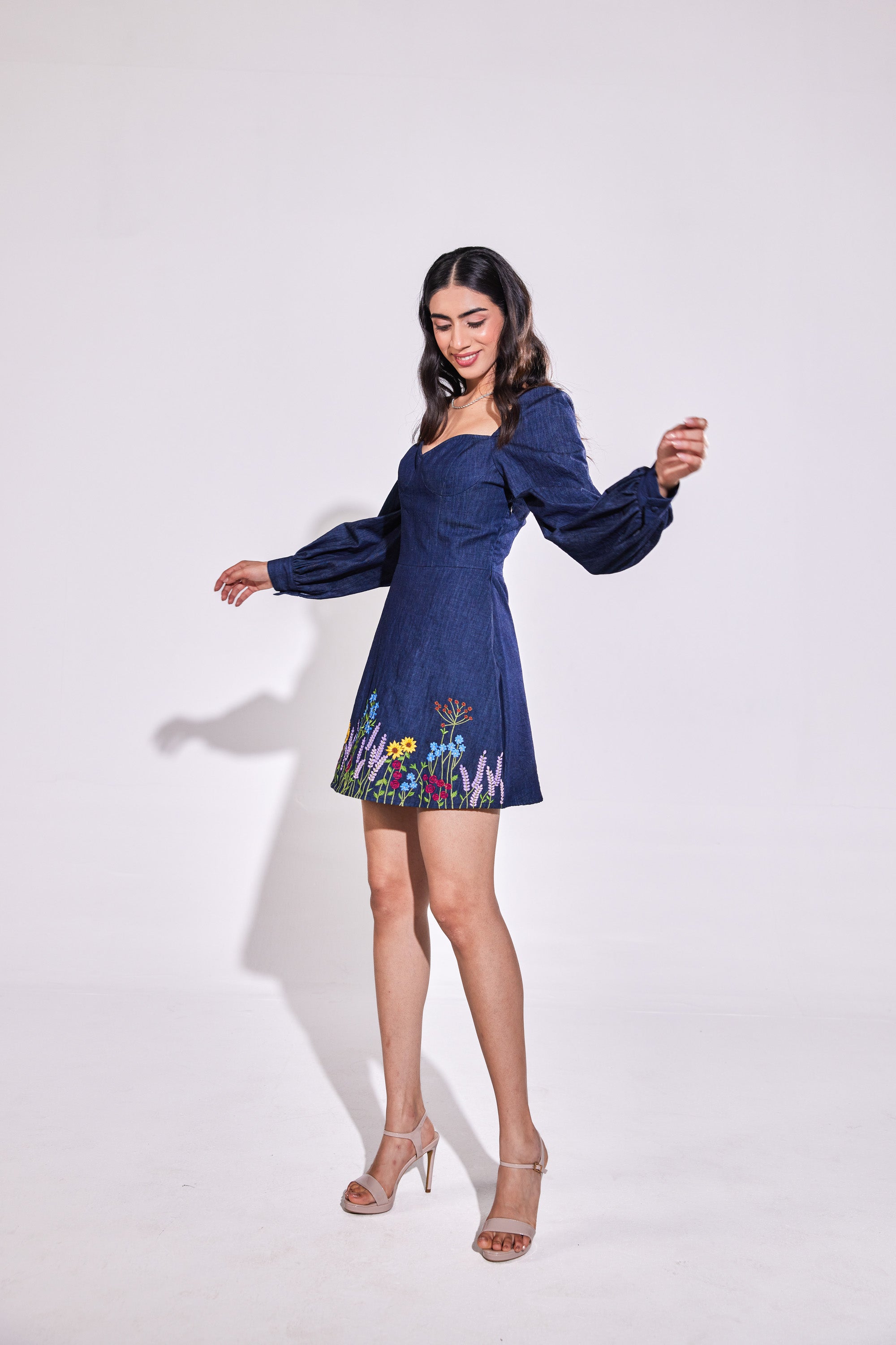 Denim Floral Dress