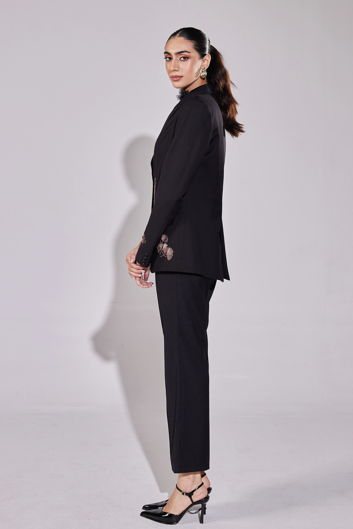 Embroidered Midnight Set (Blazer and Pants)