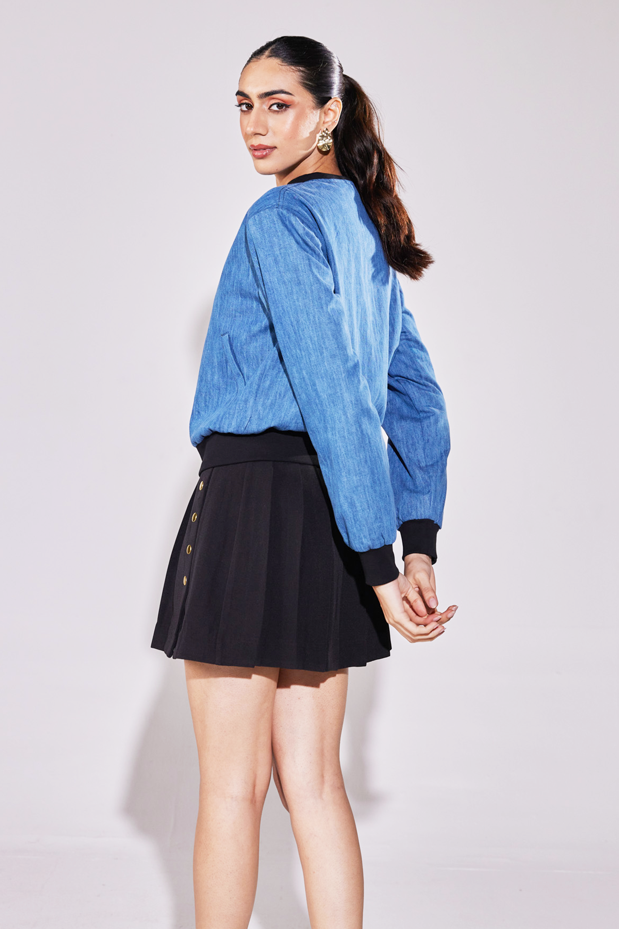 Cozy Puffer Denim Bomber