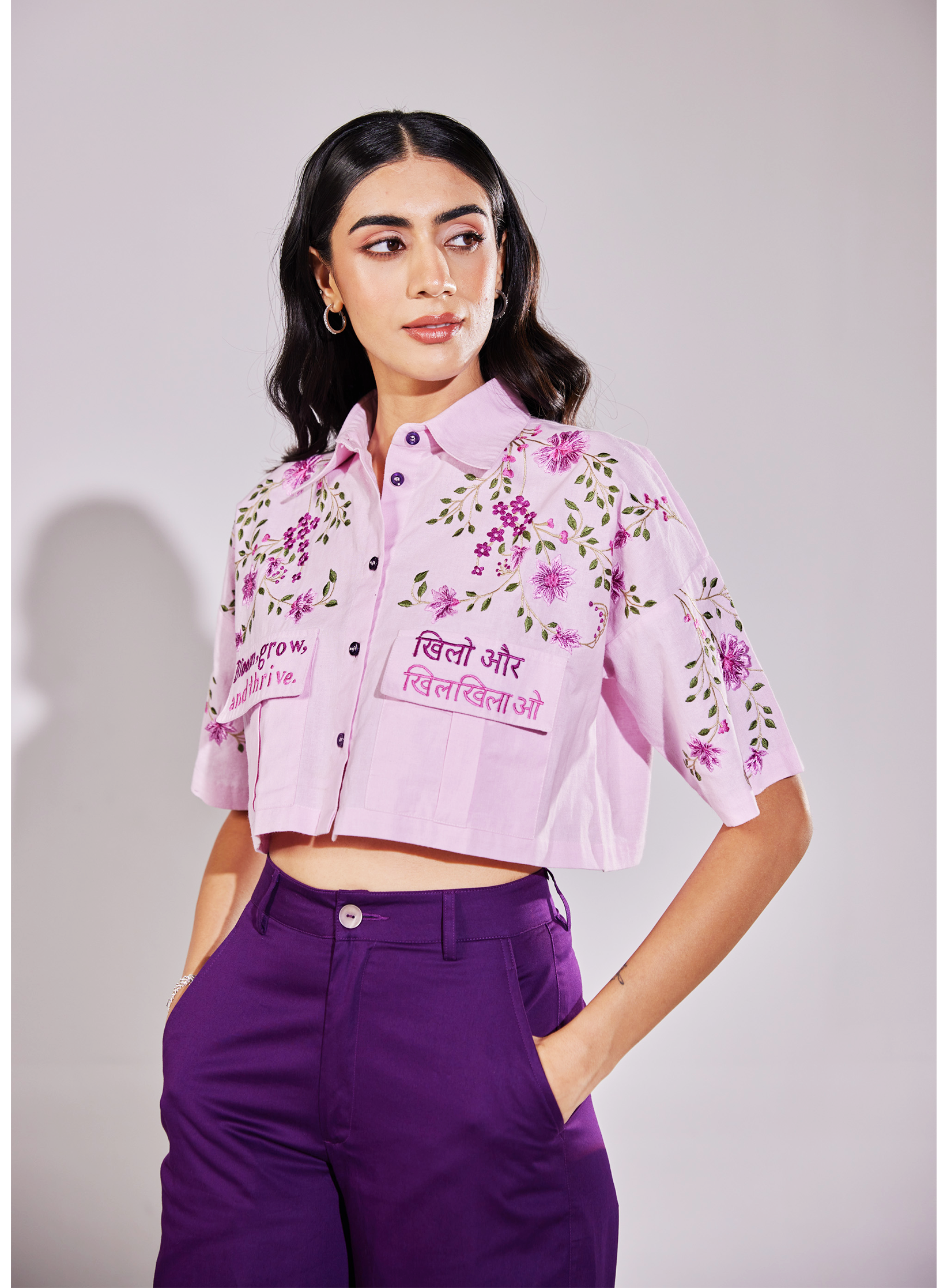 Embroidered Floral Shirt