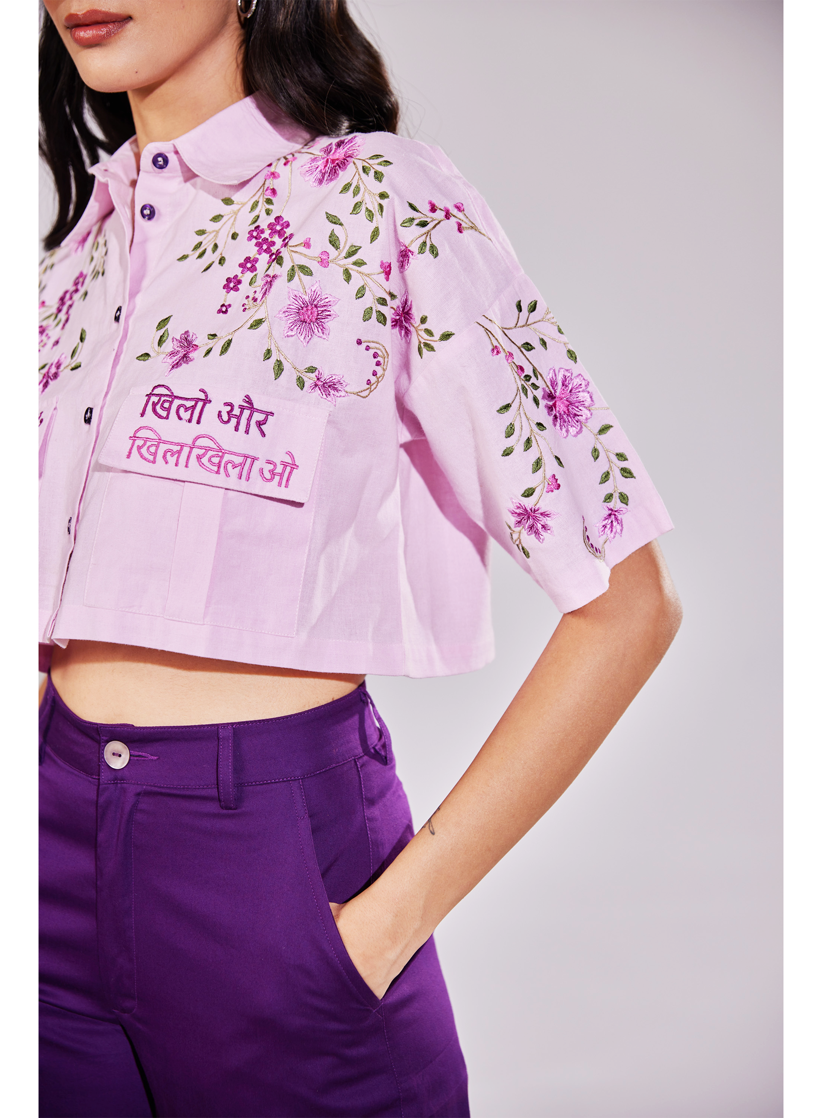Embroidered Floral Shirt
