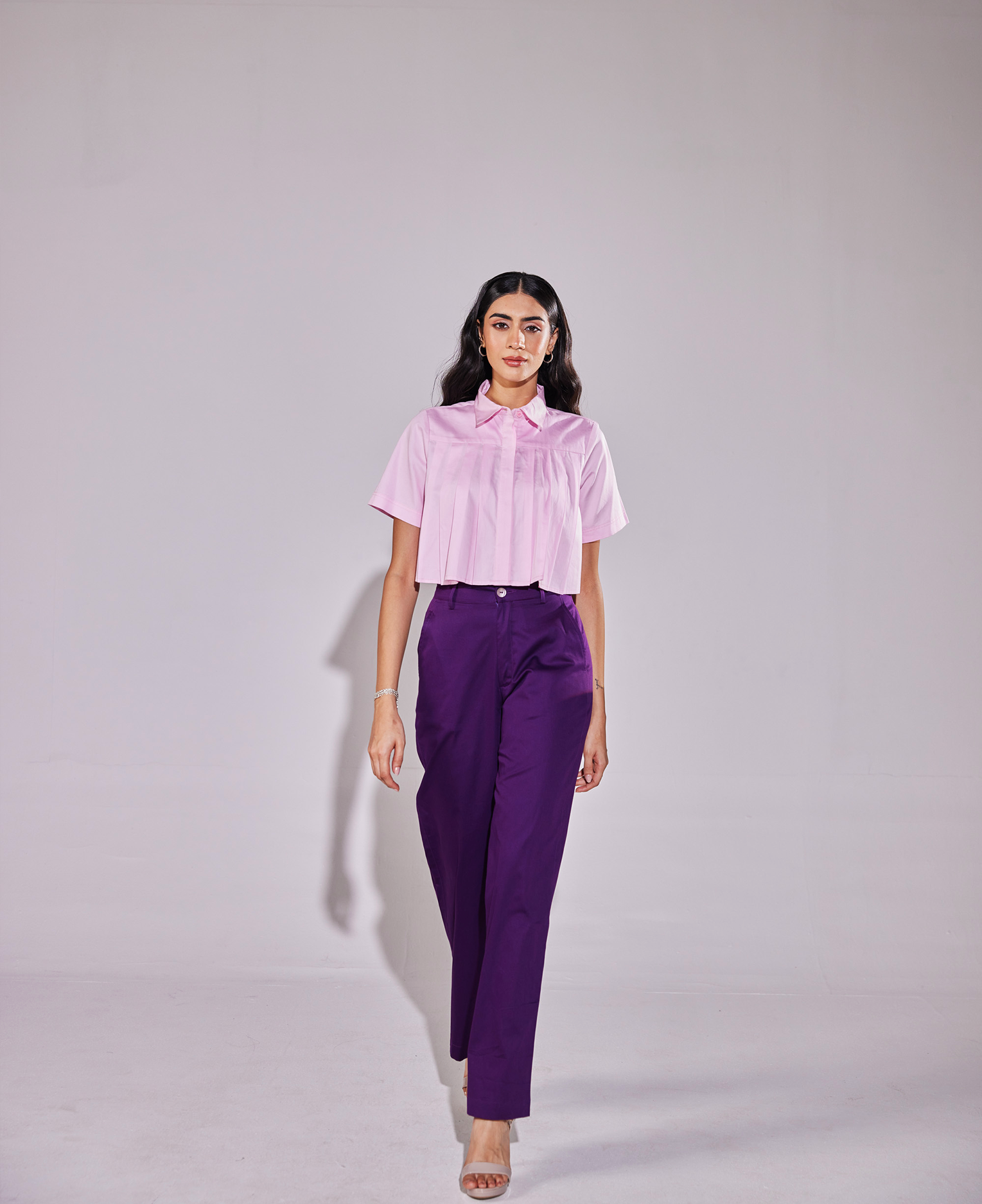 The Vienna Pleat Crop Shirt