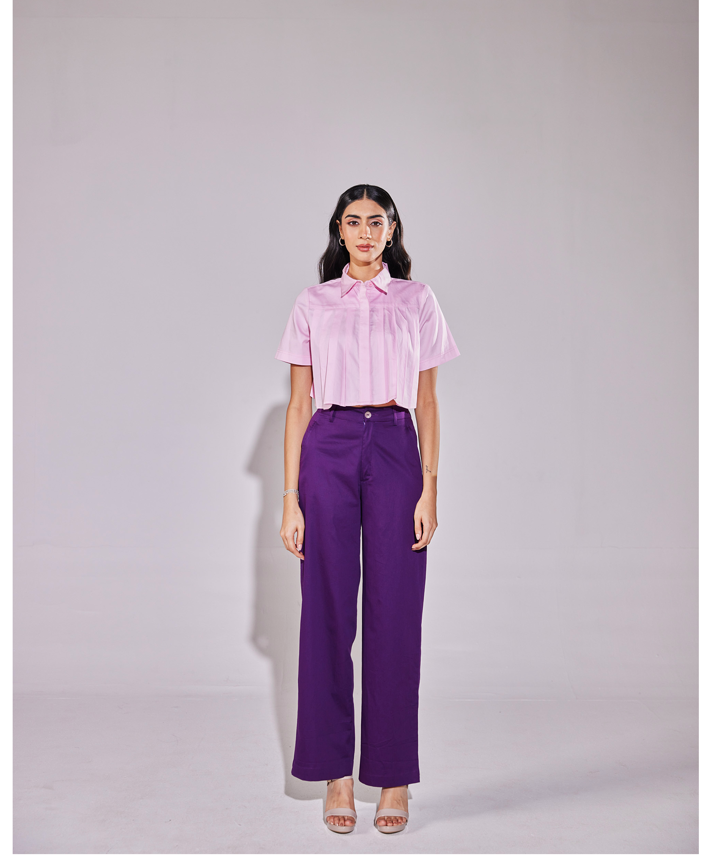 The Vienna Pleat Crop Shirt