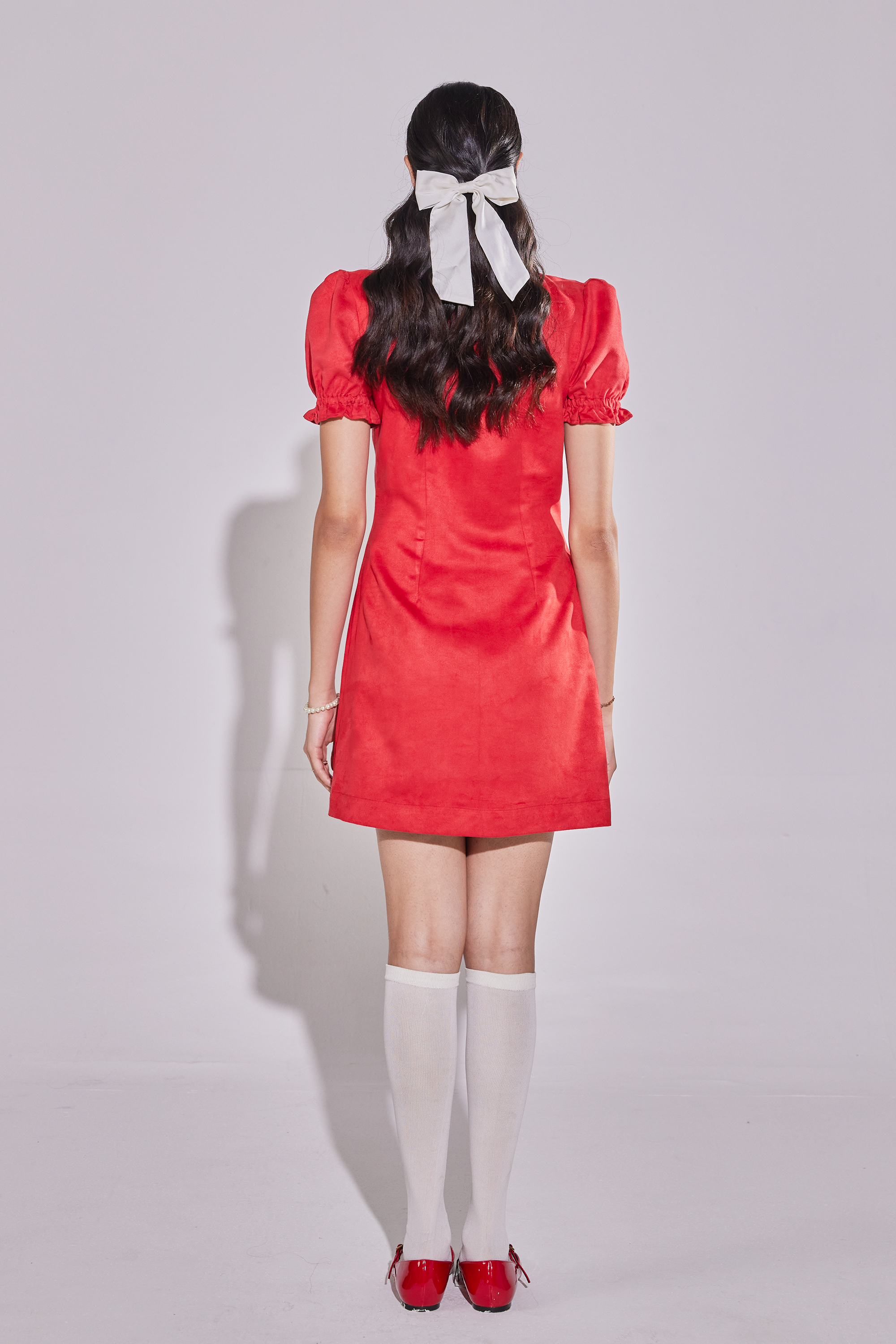 The Crimson Suede Dress