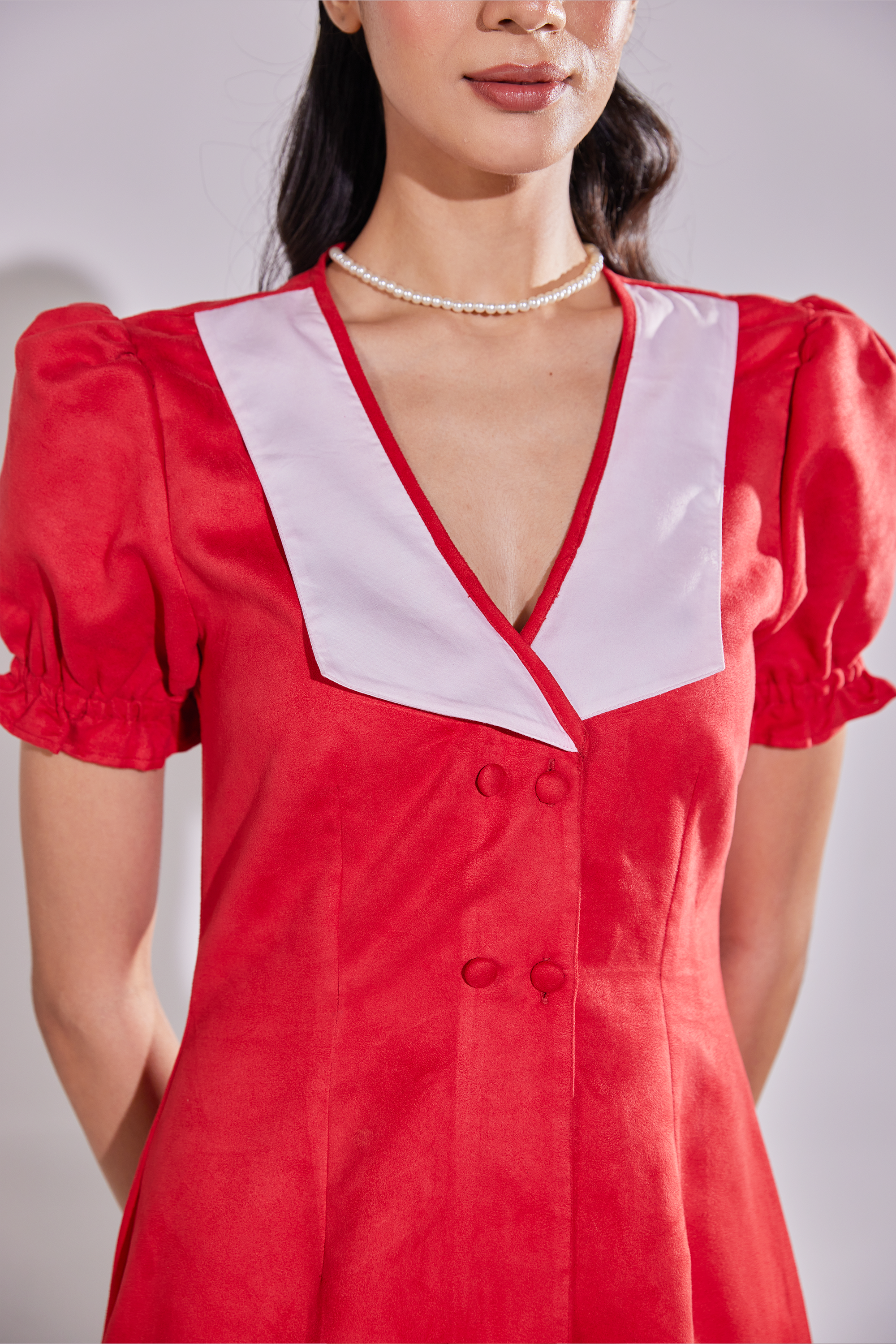 The Crimson Suede Dress