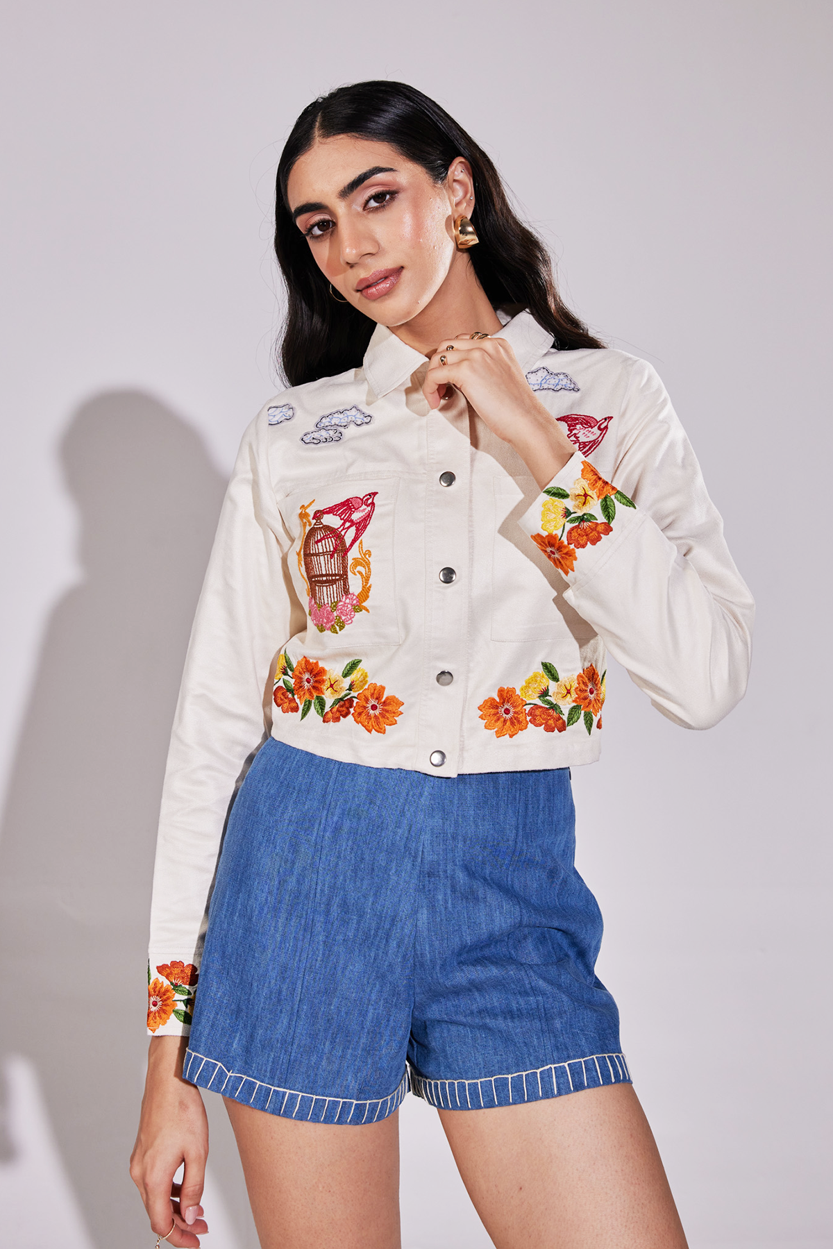 Hand Embroidered Aviary Escape Jacket