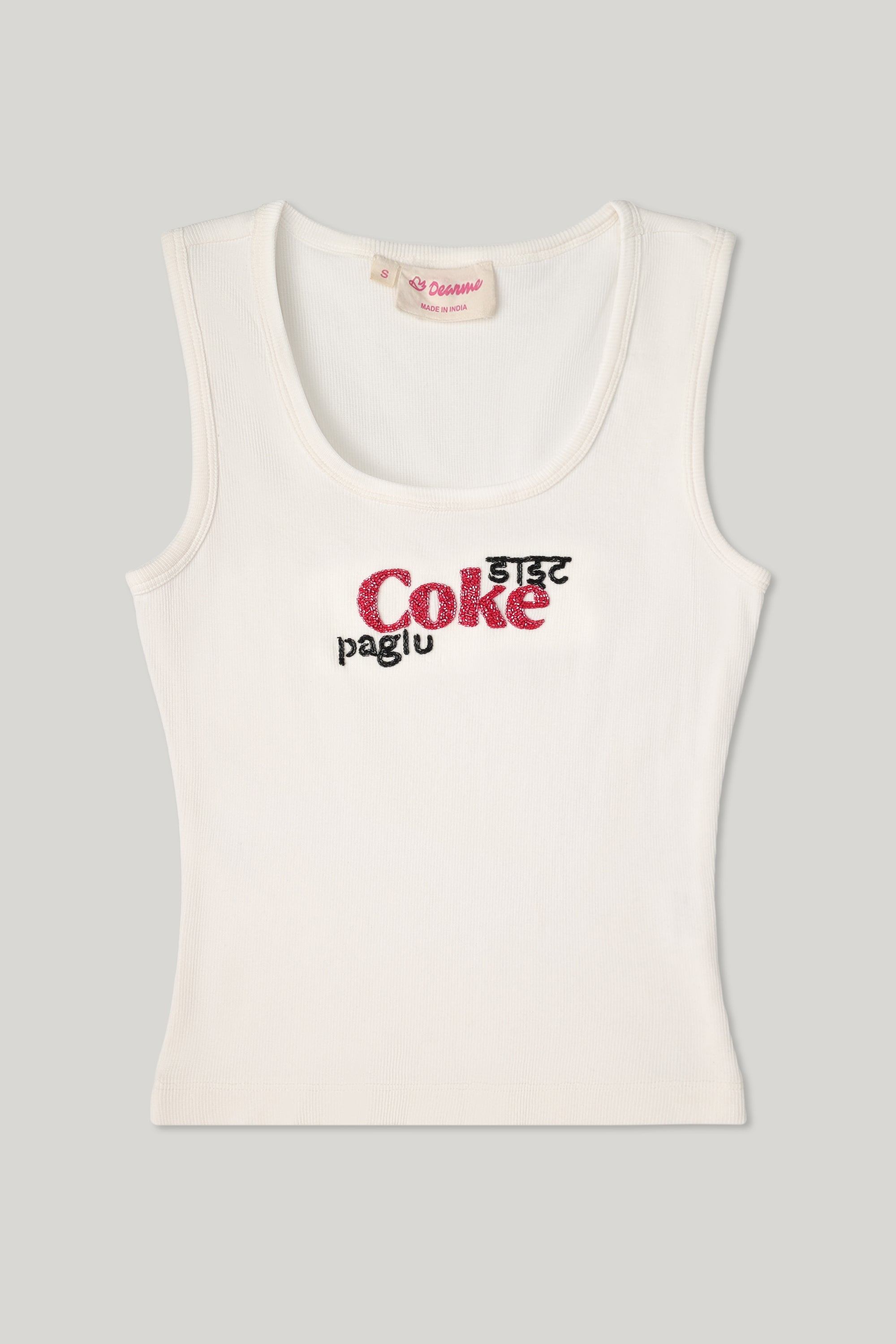 Diet Coke Paglu Beaded Tank Top