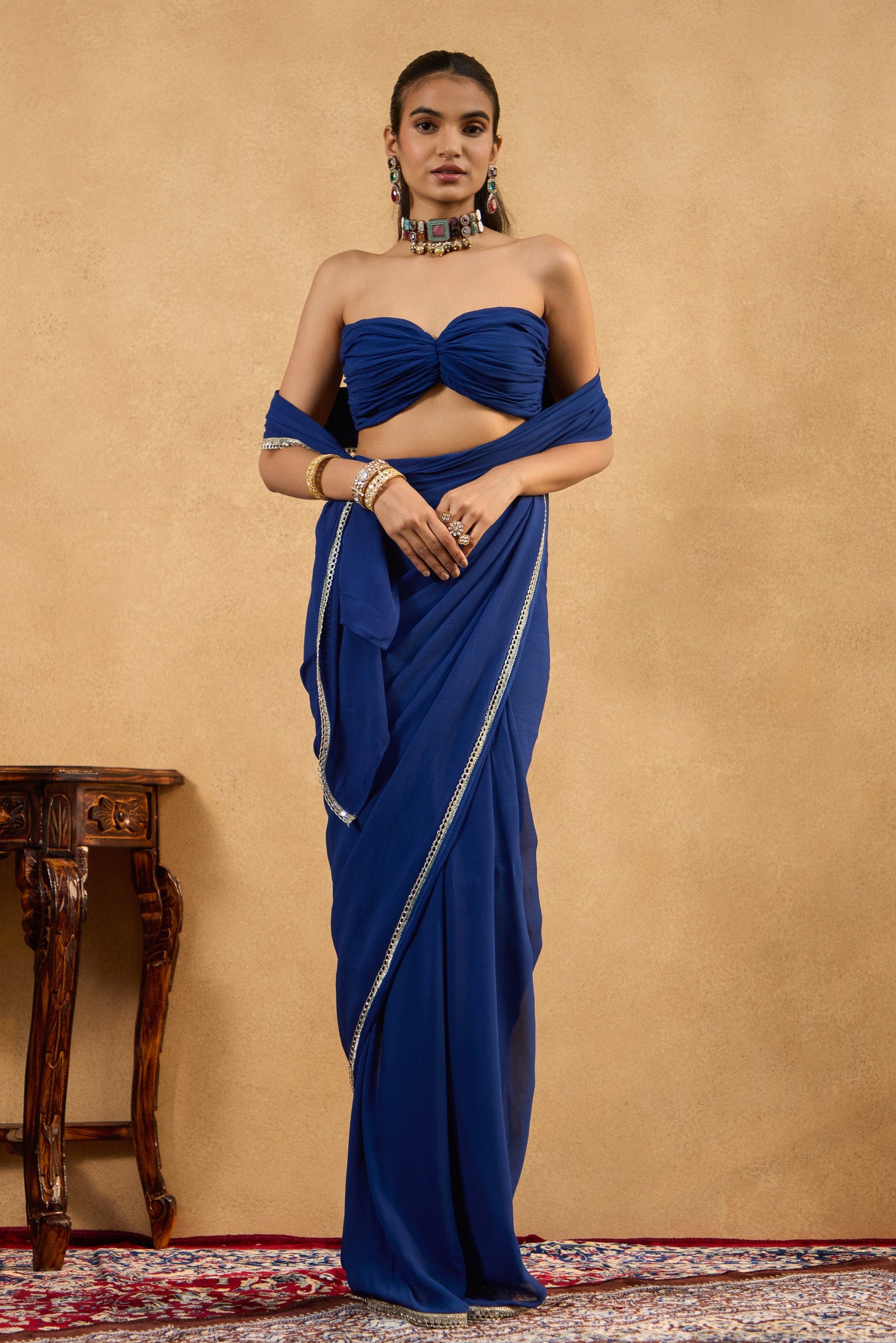 Noor Sapphire Drape Saree