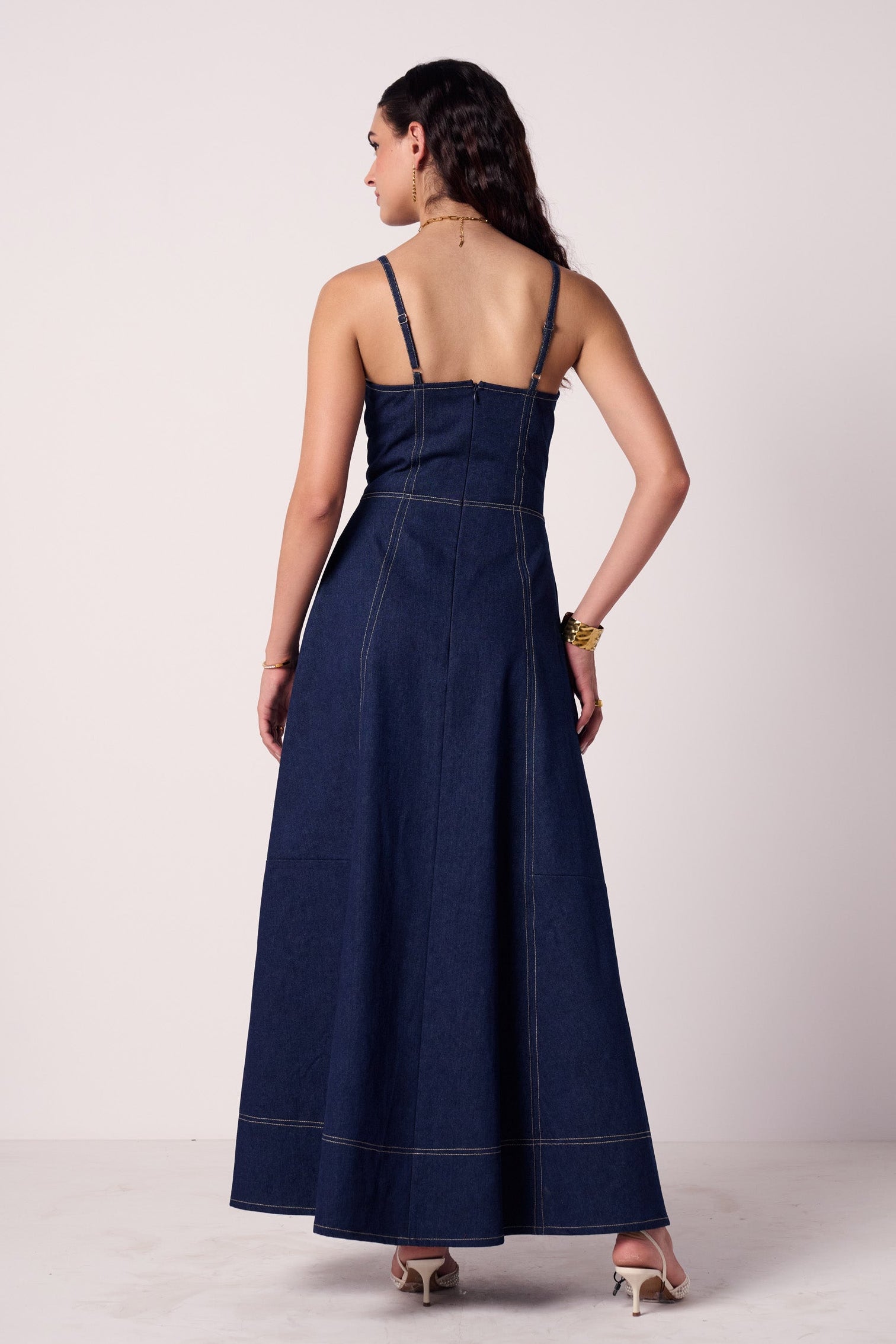 Monroe Pleated Denim Dress