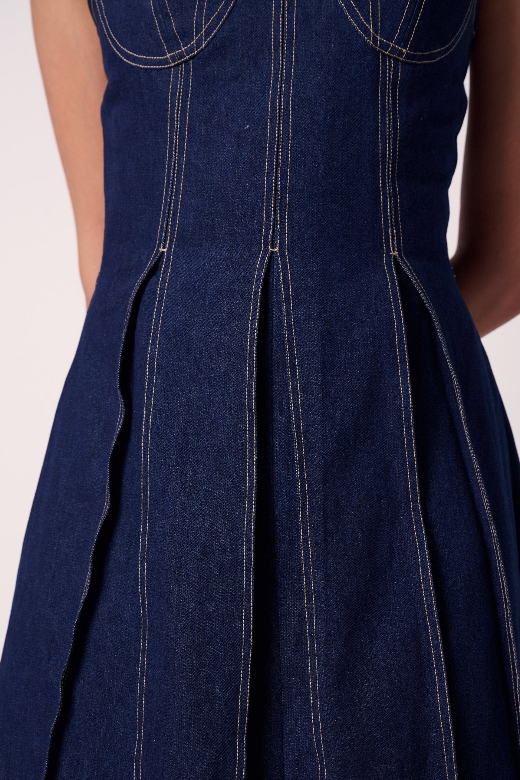 Monroe Pleated Denim Dress