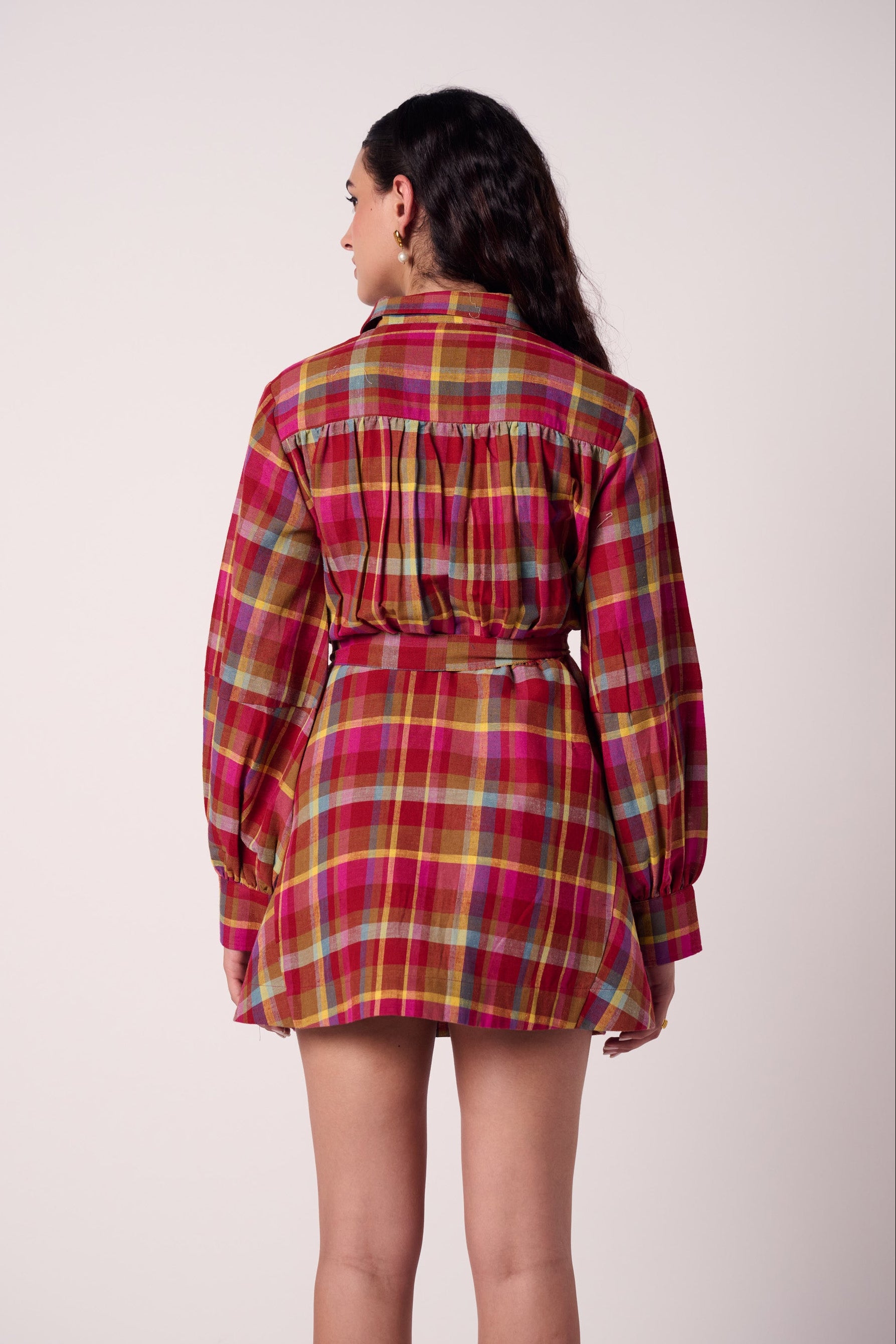 Bonnie Check Belted Dress