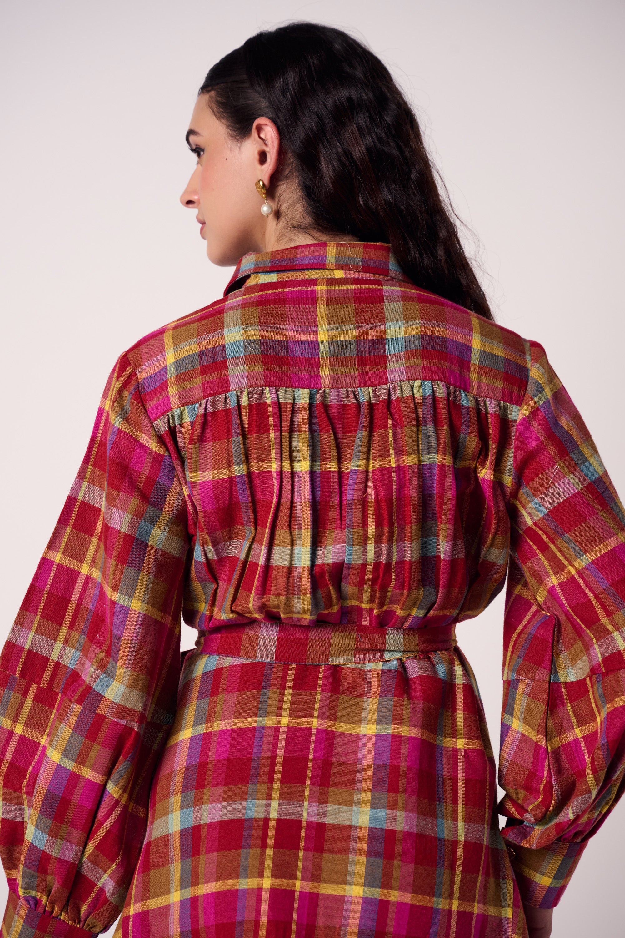 Bonnie Check Belted Dress