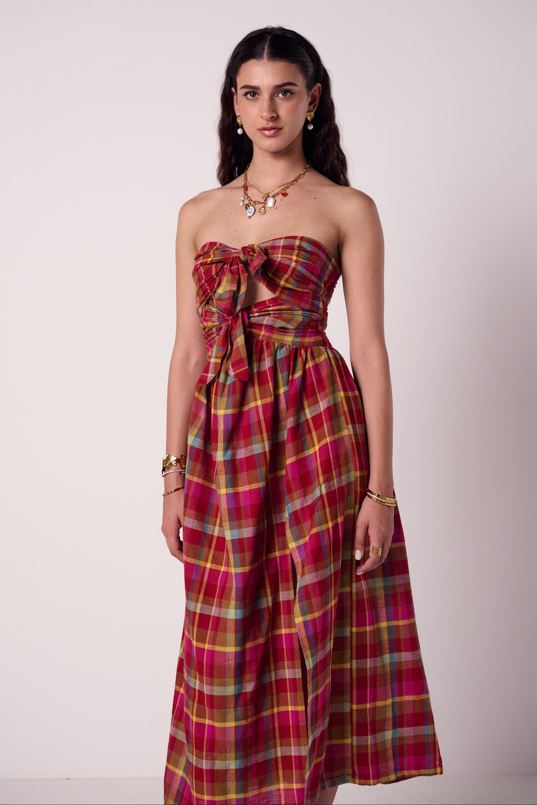 Sangria Plaid Dress