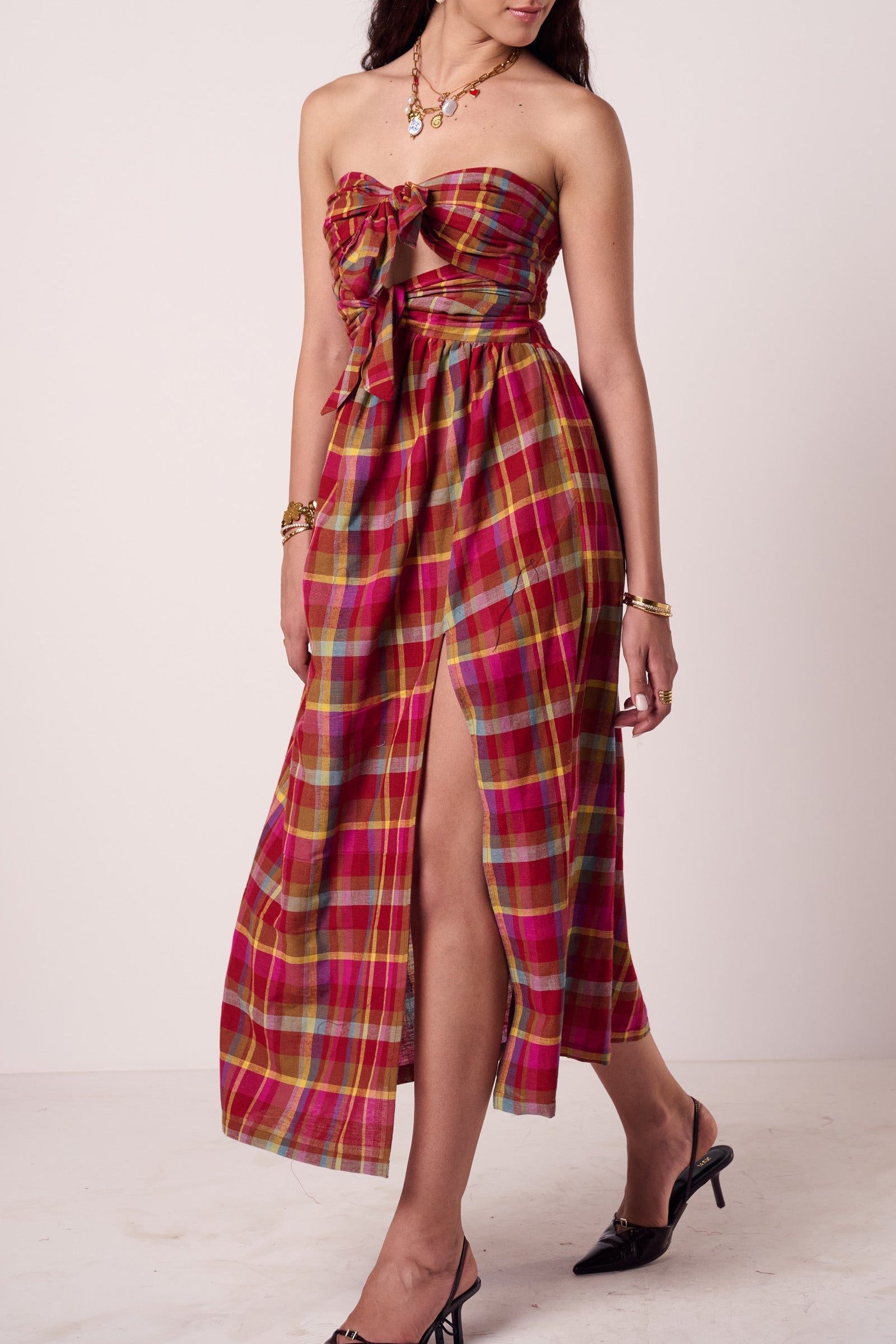 Sangria Plaid Dress