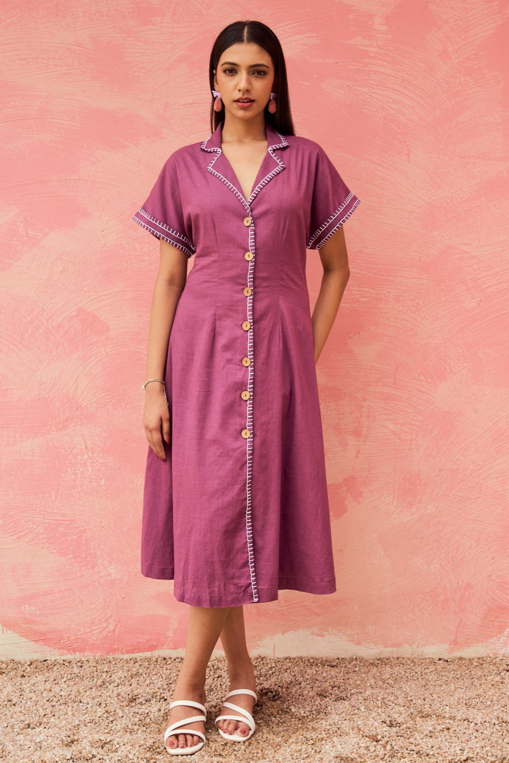 Soleil Hand-Detailed Midi Dress