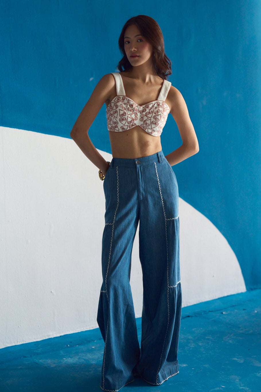 Sahara Embroidered Sweetheart Bralette