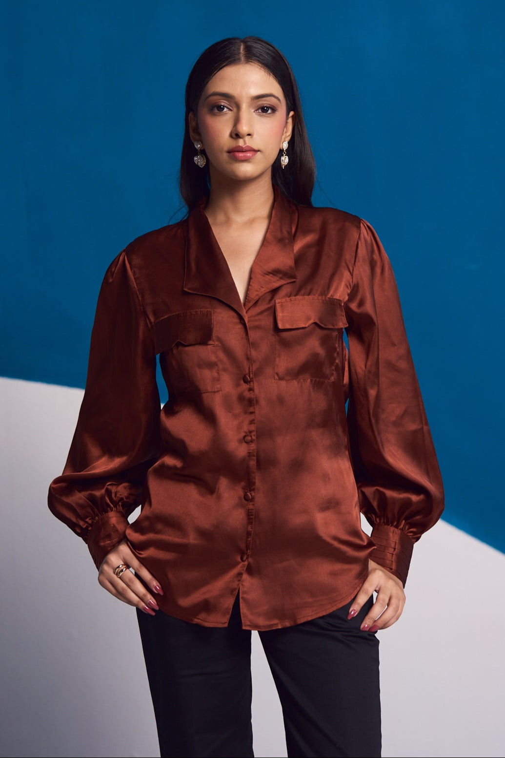 Auburn Luxe Satin Shirt