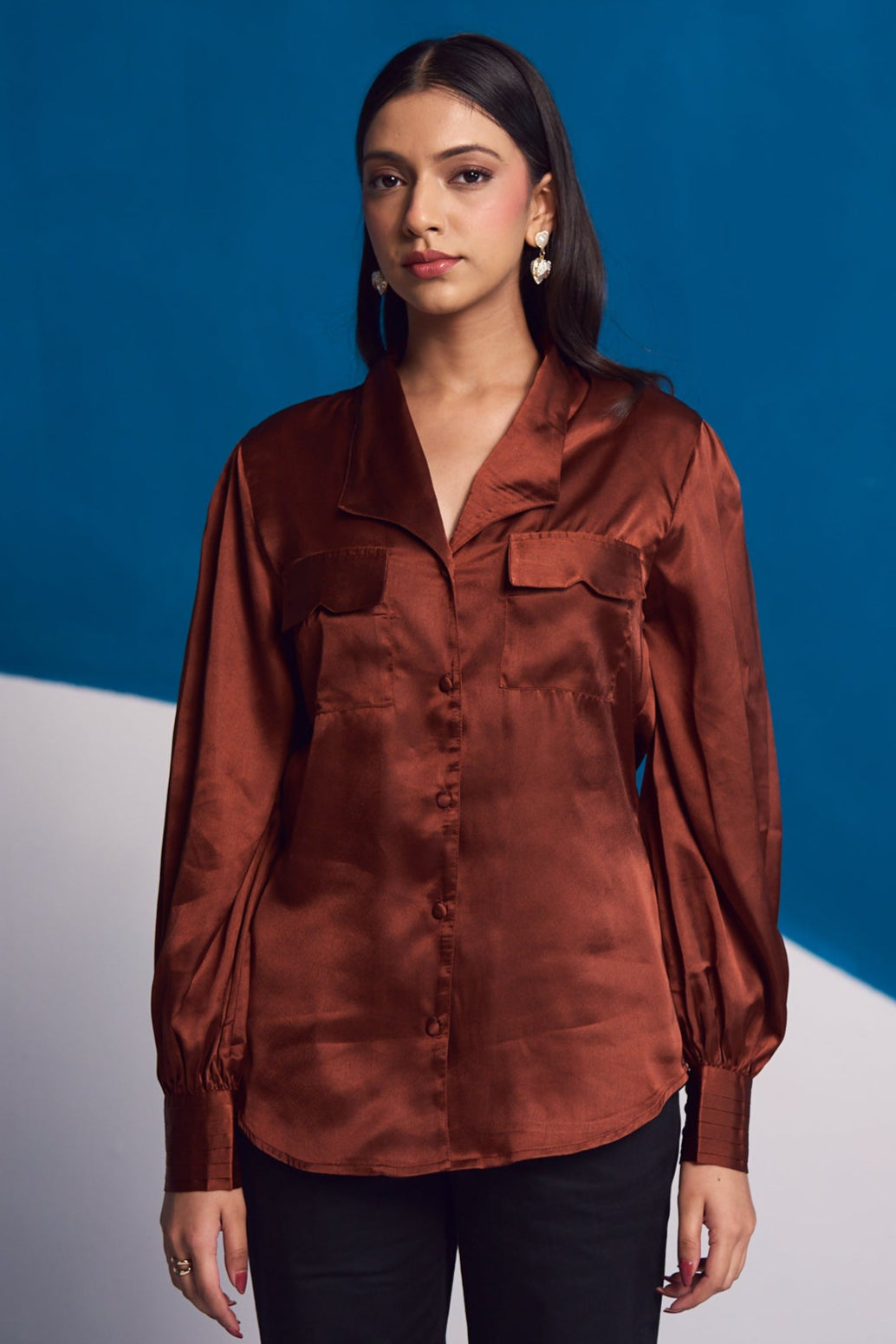 Auburn Luxe Satin Shirt