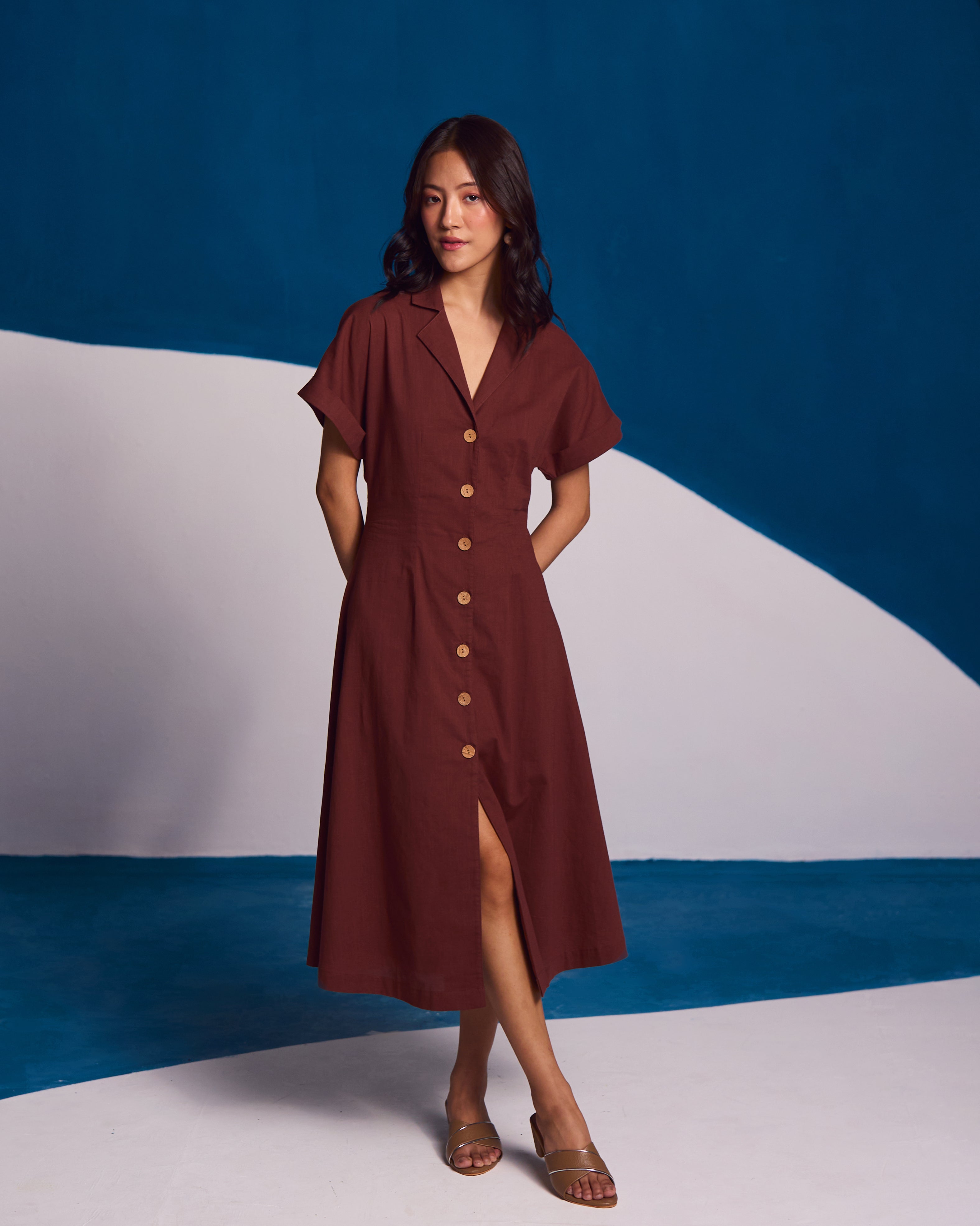 Malibu Mocha Linen Dress