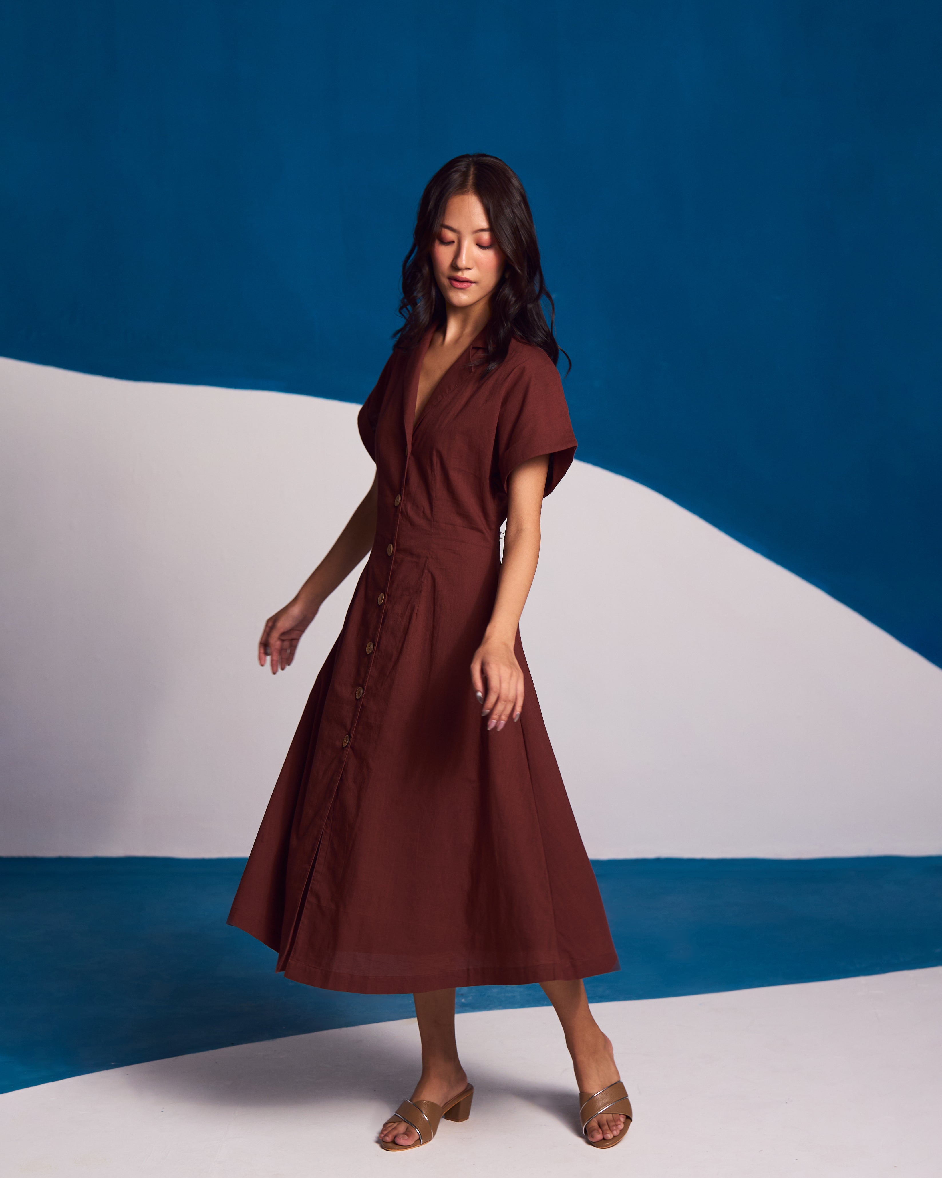 Malibu Mocha Linen Dress