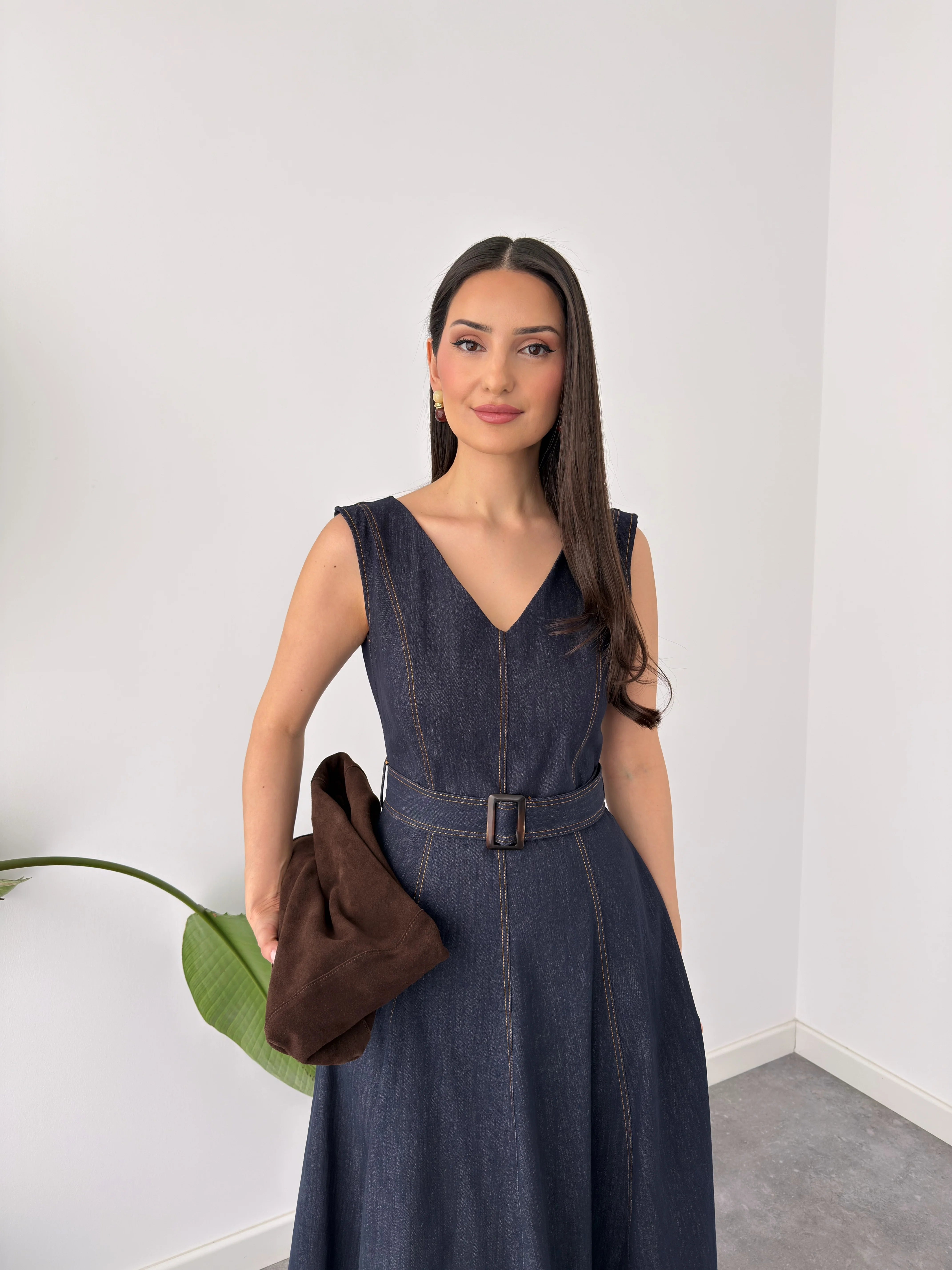 Denim Poise Midi Dress