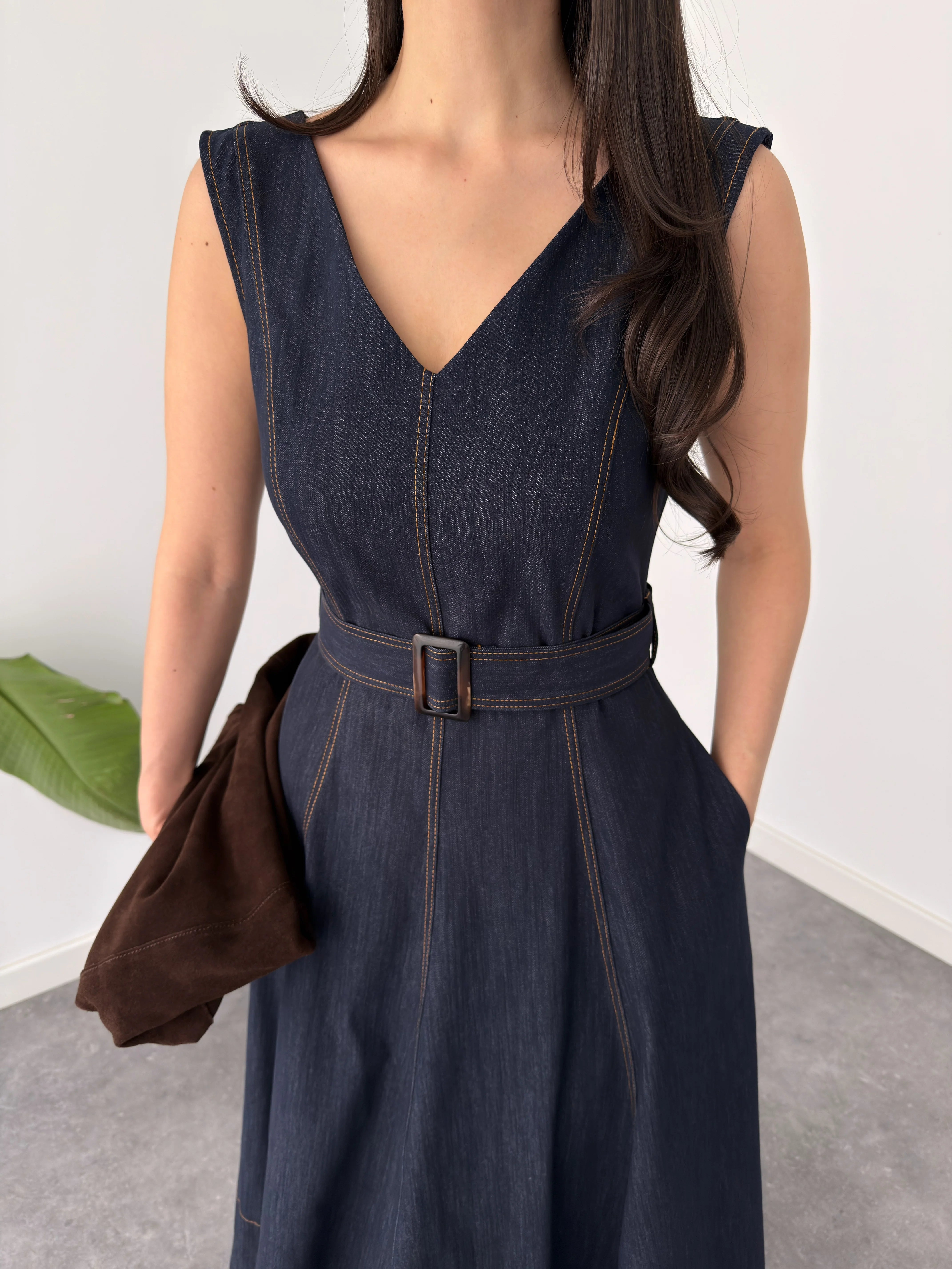 Denim Poise Midi Dress