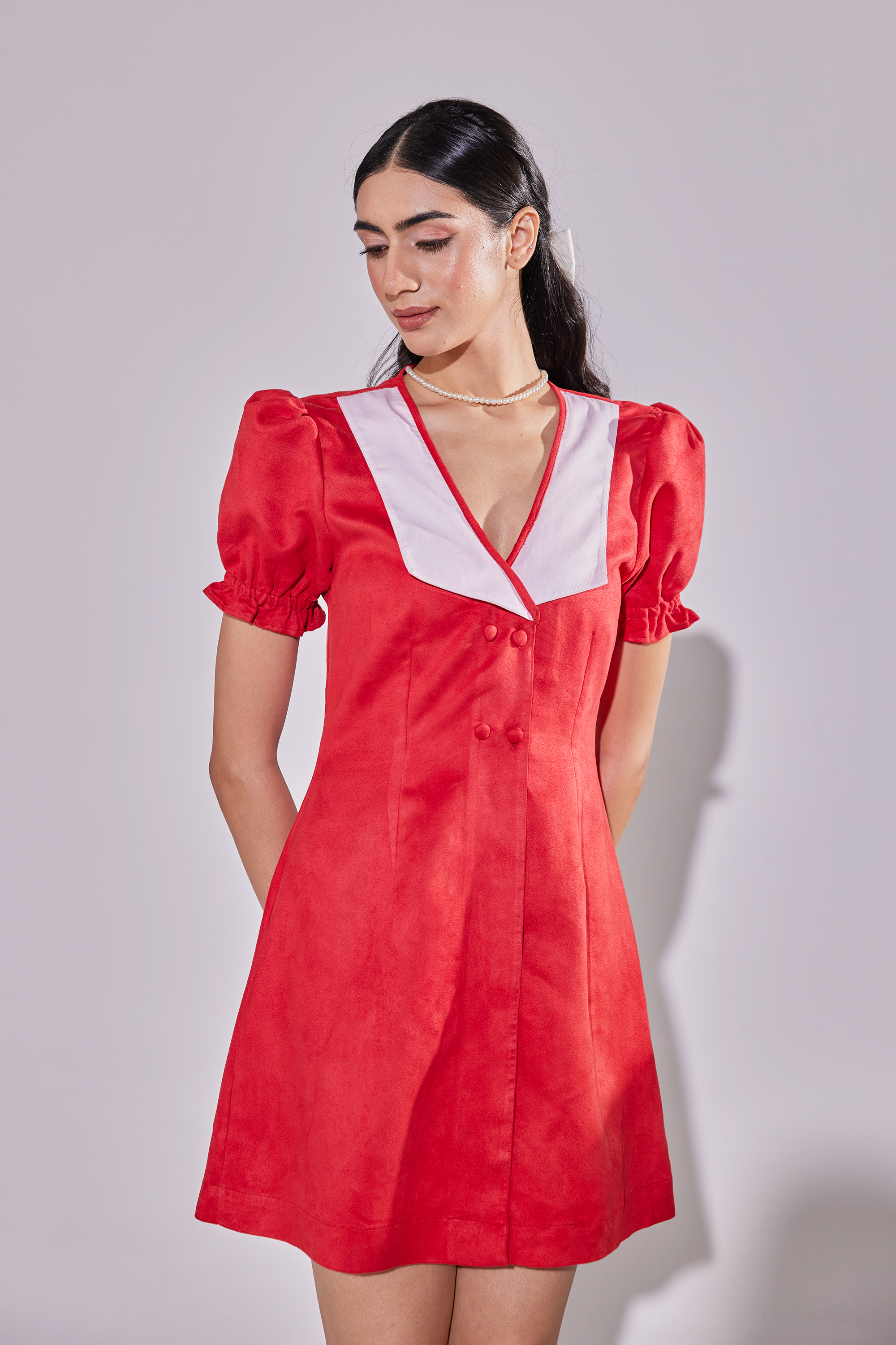 The Crimson Suede Dress